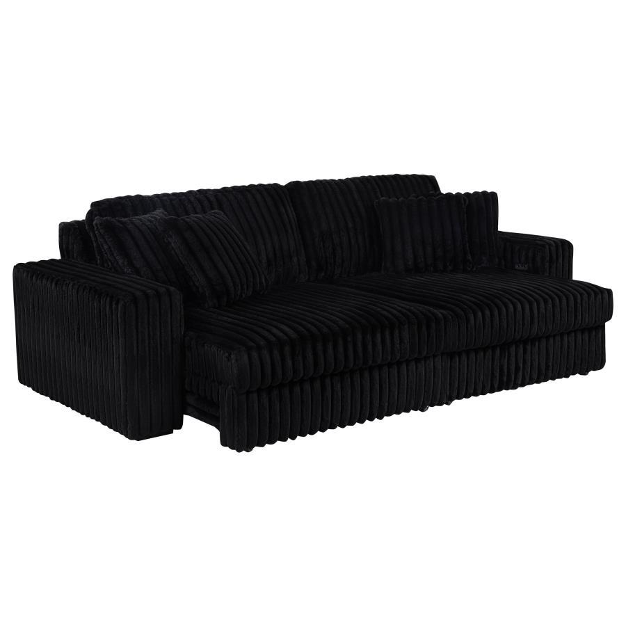 Jacana - RAF Power Sofa Chaise With 2 Piece Pillow, Box 2 of 2 - Black
