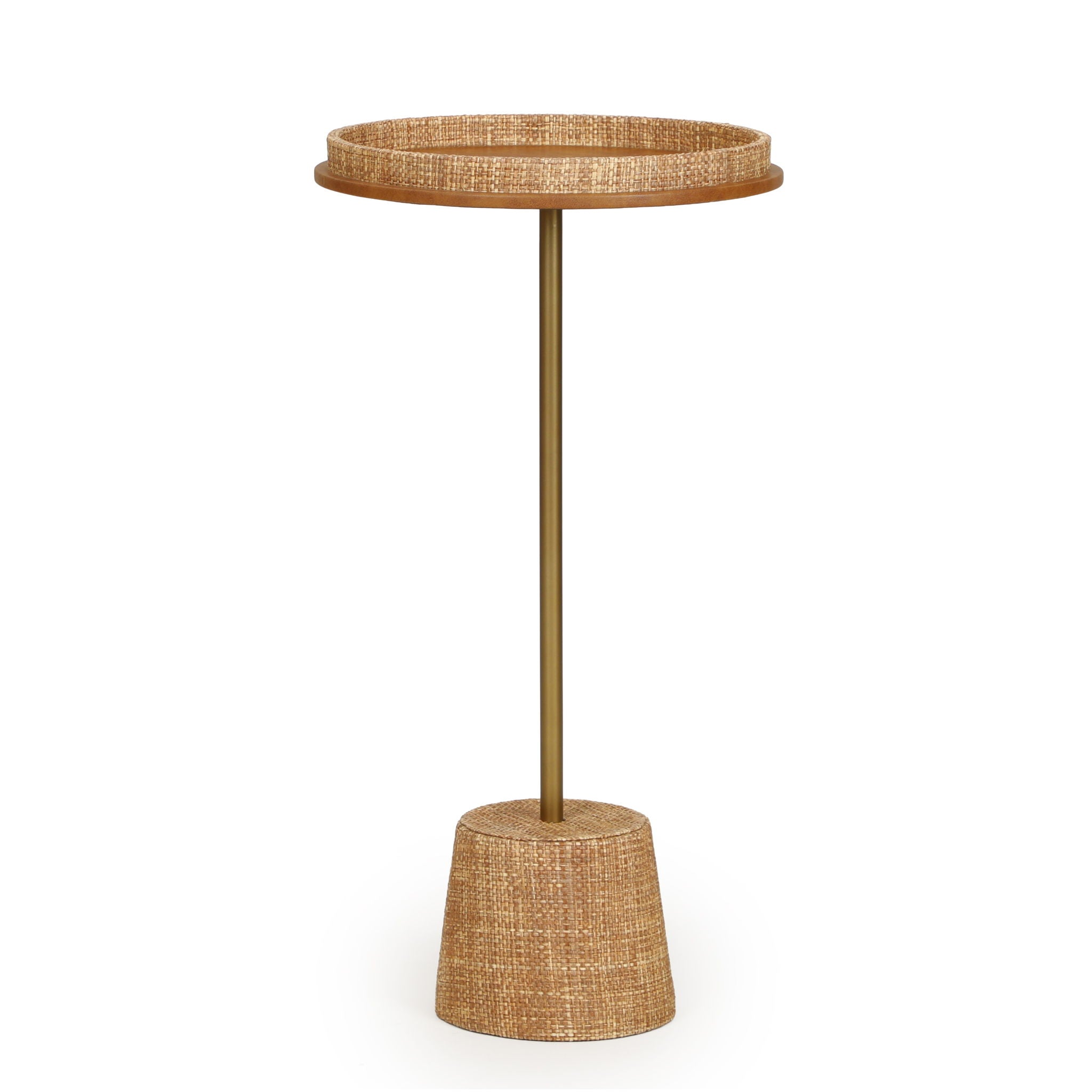 Saddle Raffia Designer Side Table - Natural