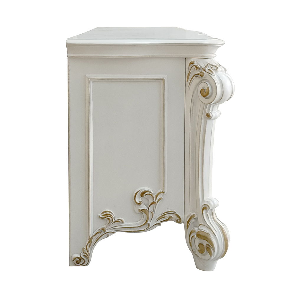 Vendome - Vanity Desk - Beige Synthetic Leather & Antique Pearl - Urban Living Furniture (Los Angeles, CA)