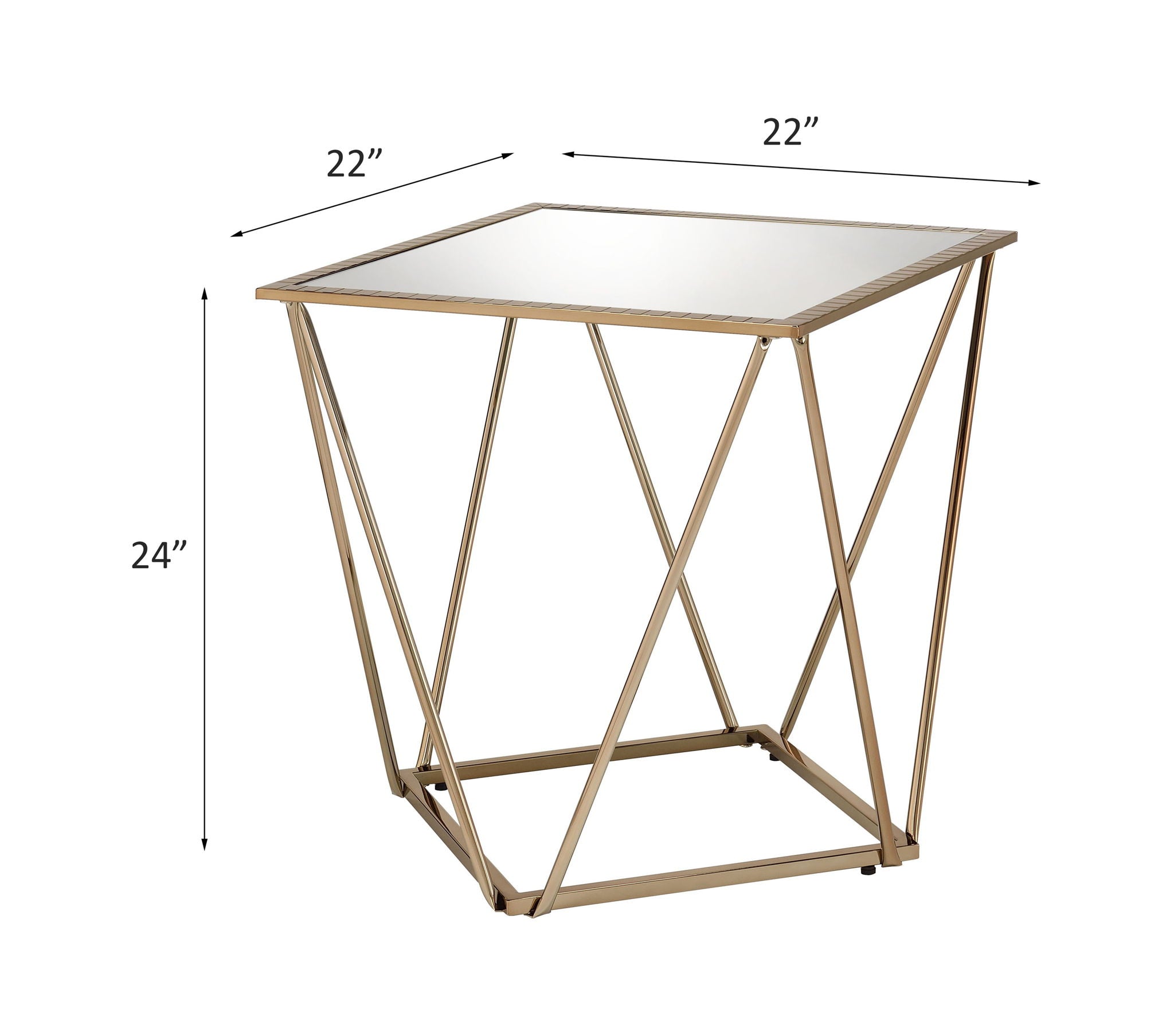 Fogya - End Table - Mirrored & Champagne Gold - Urban Living Furniture (Los Angeles, CA)