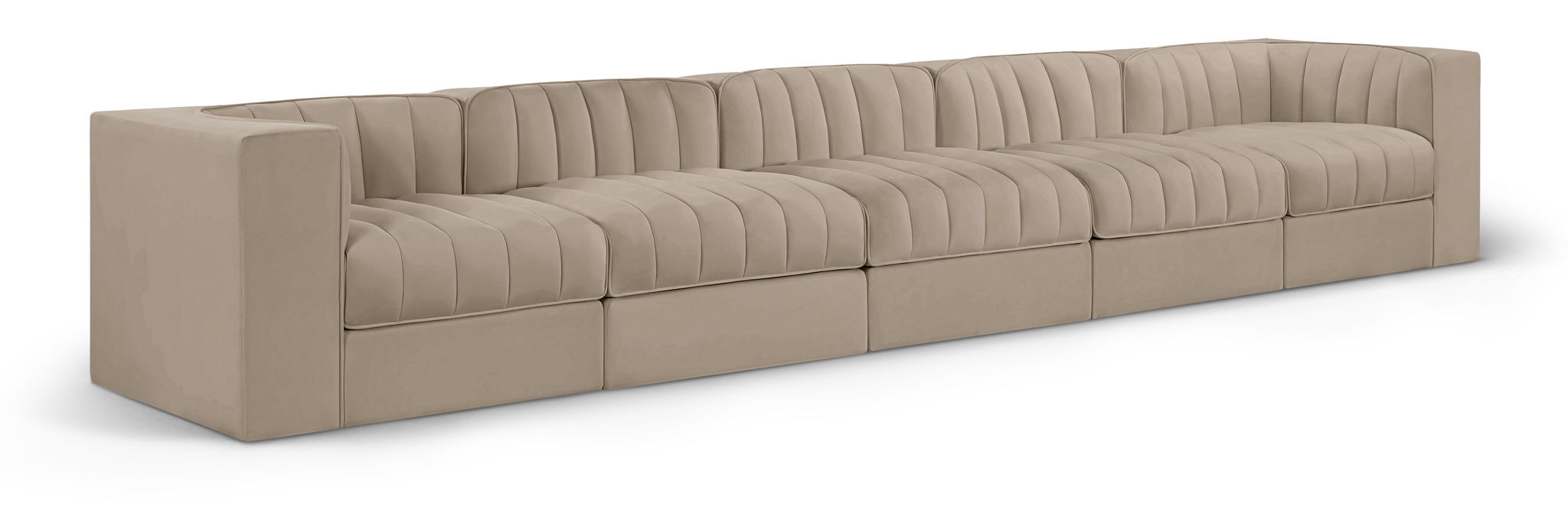 Rummi - Velvet Performance Fabric Upholstered 5 Piece Modular Sofa - Urban Living Furniture (Los Angeles, CA)