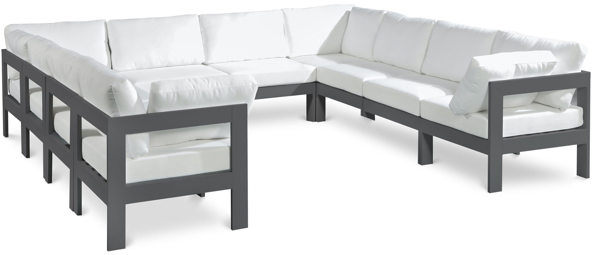Nizuc - Outdoor Patio 10 Piece Modular Sectional With Gray Frame - Urban Living Furniture (Los Angeles, CA)