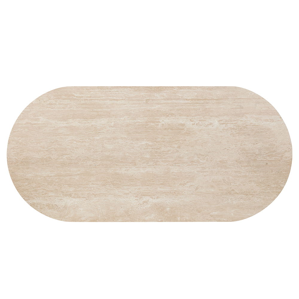 Leonardo - Dining Table - Travertine Top & Dark Oak - Urban Living Furniture (Los Angeles, CA)
