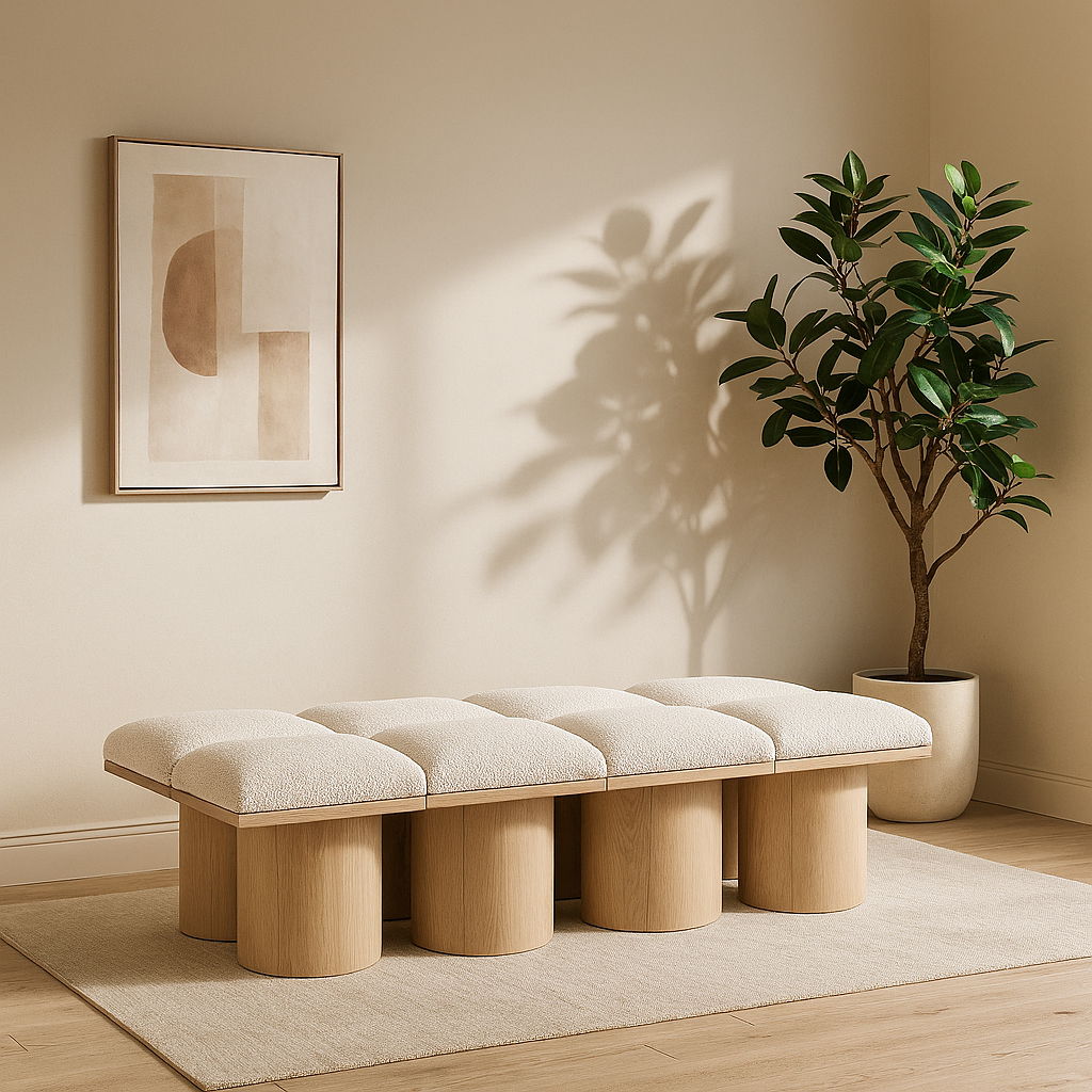 Pavilion - 8 Piece Modular Bench With Natural Base - Urban Living Furniture (Los Angeles, CA)