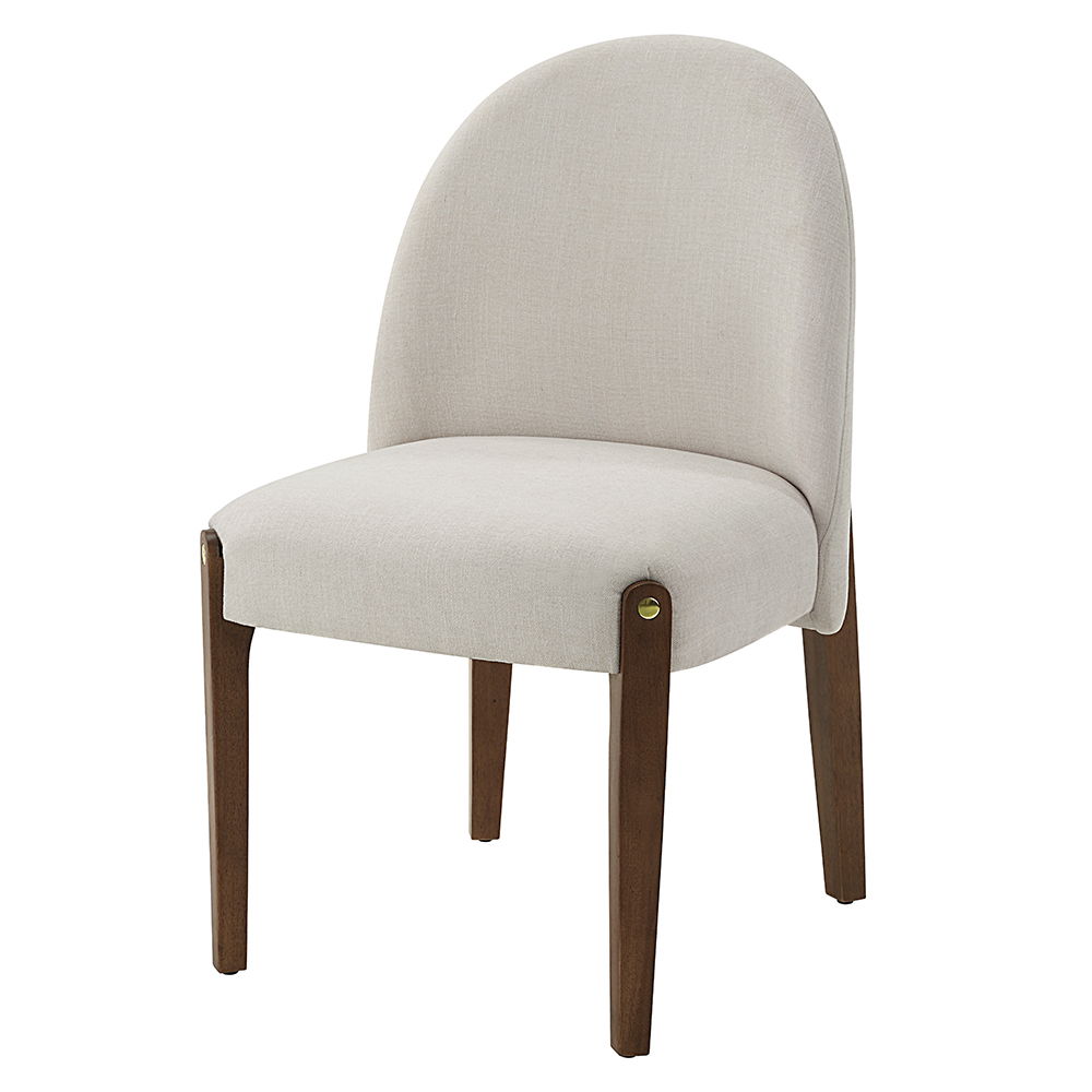 Gamarya - Side Chair (Set of 2) - White Fabric & Oak - Urban Living Furniture (Los Angeles, CA)