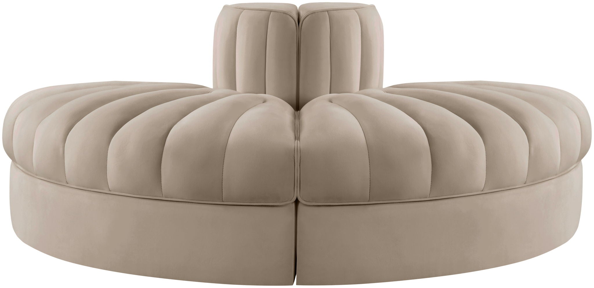 Rummi - Velvet Performance Fabric Upholstered 2 Piece Rounded Modular Loveseat - Urban Living Furniture (Los Angeles, CA)