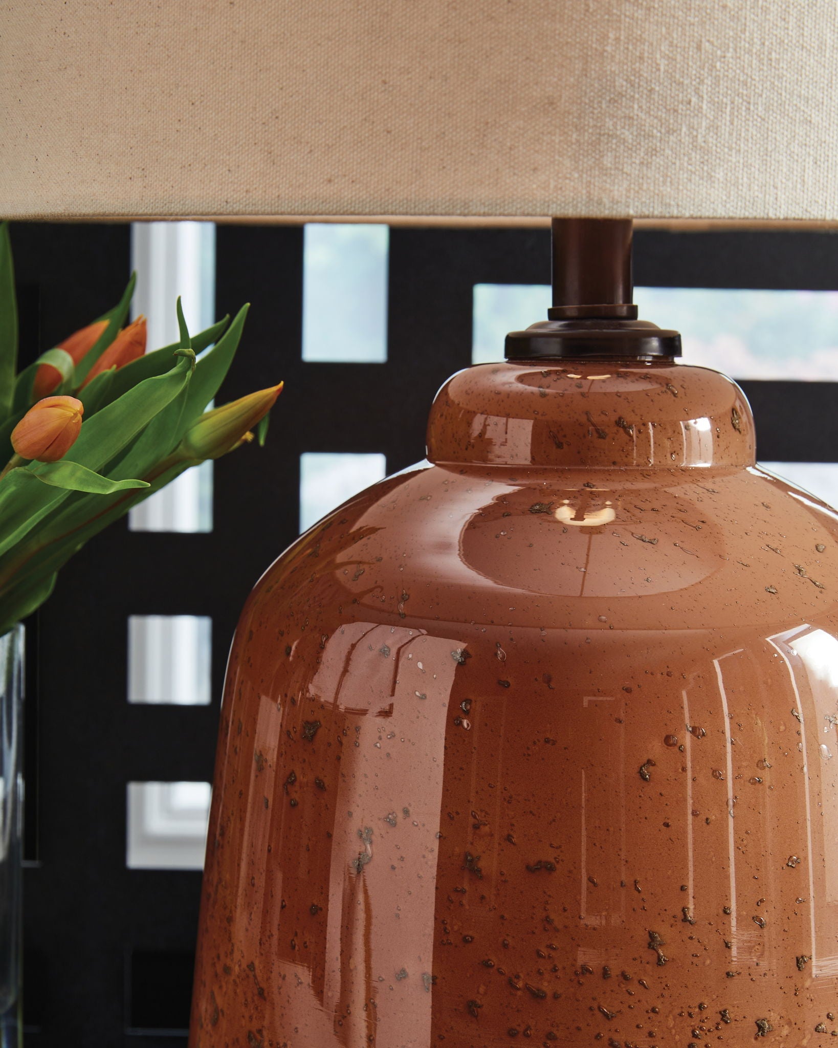 Aaleahya - Rust - Glass Table Lamp - Urban Living Furniture (Los Angeles, CA)