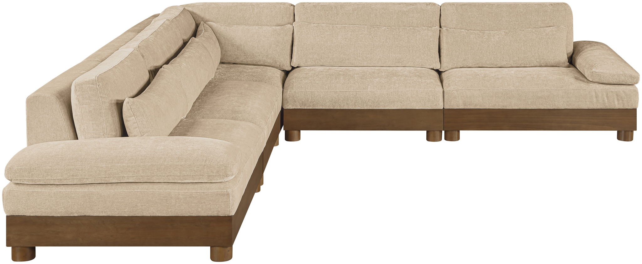 Turin - Chenille Fabric Upholstered Modular Sectional - Beige