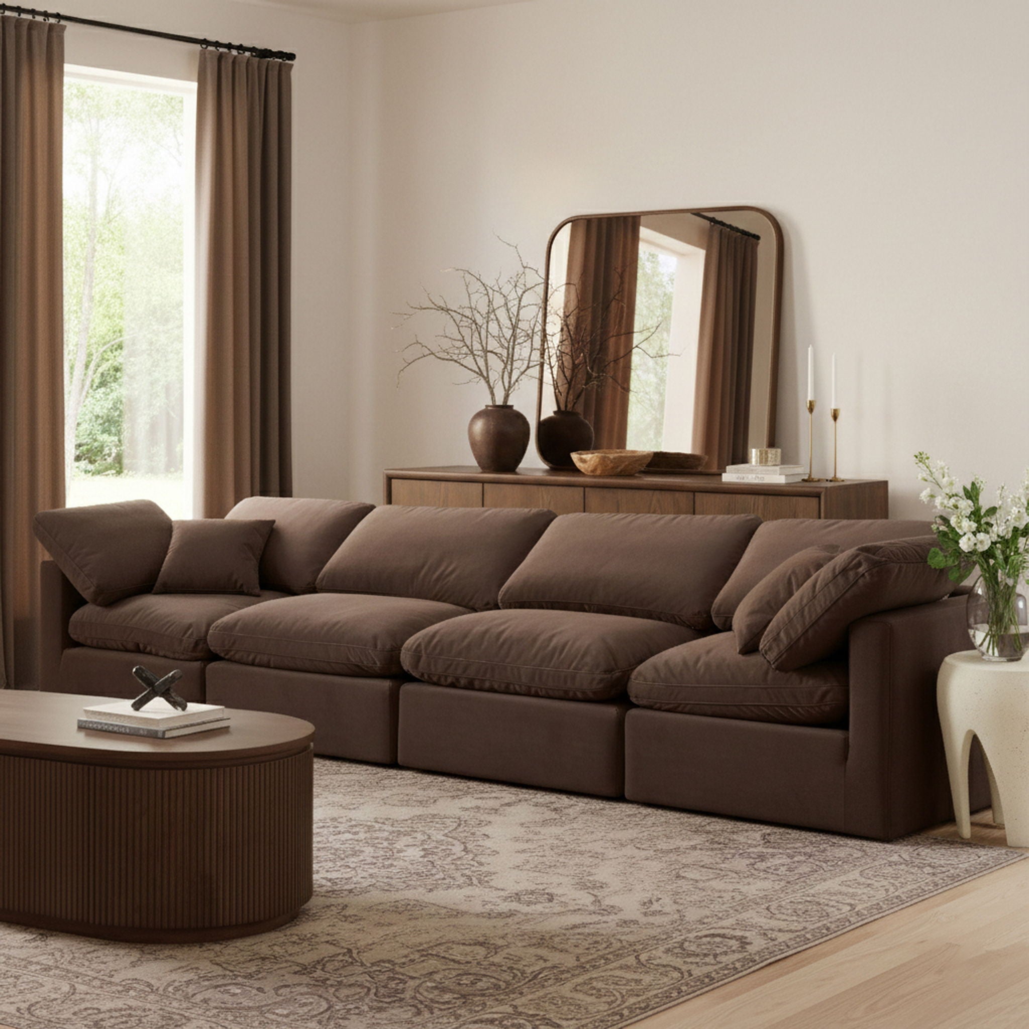 Indulge - Velvet 4 Seat Modular Sofa - Urban Living Furniture (Los Angeles, CA)