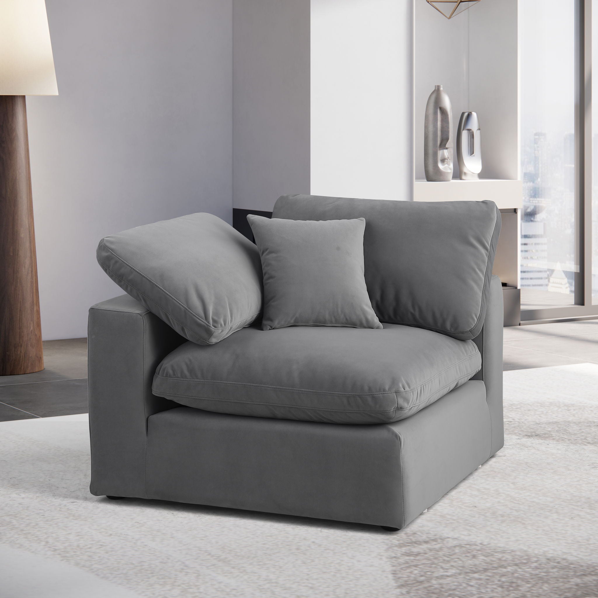 Comfy - Velvet Corner Chair - Urban Living Furniture (Los Angeles, CA)