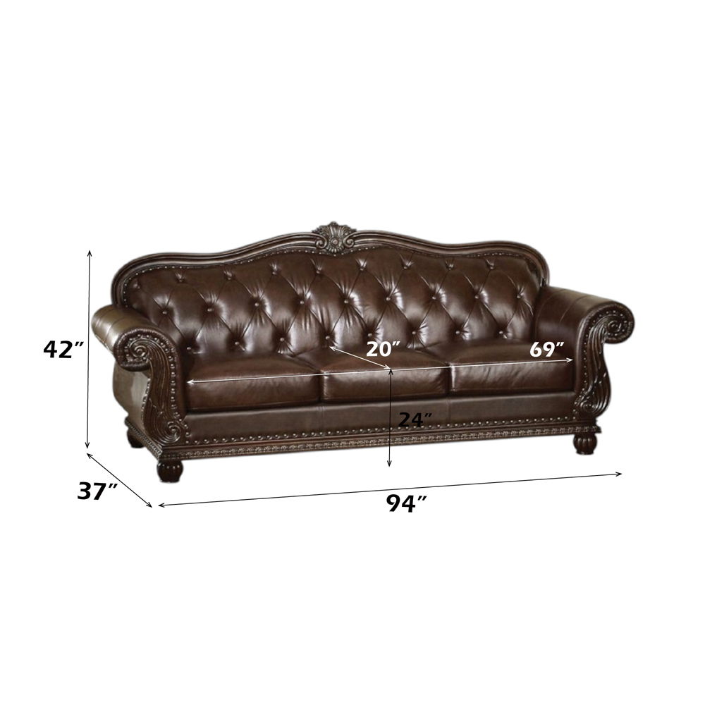 Anondale - Sofa - Espresso Top Grain Leather Match & Cherry - Urban Living Furniture (Los Angeles, CA)
