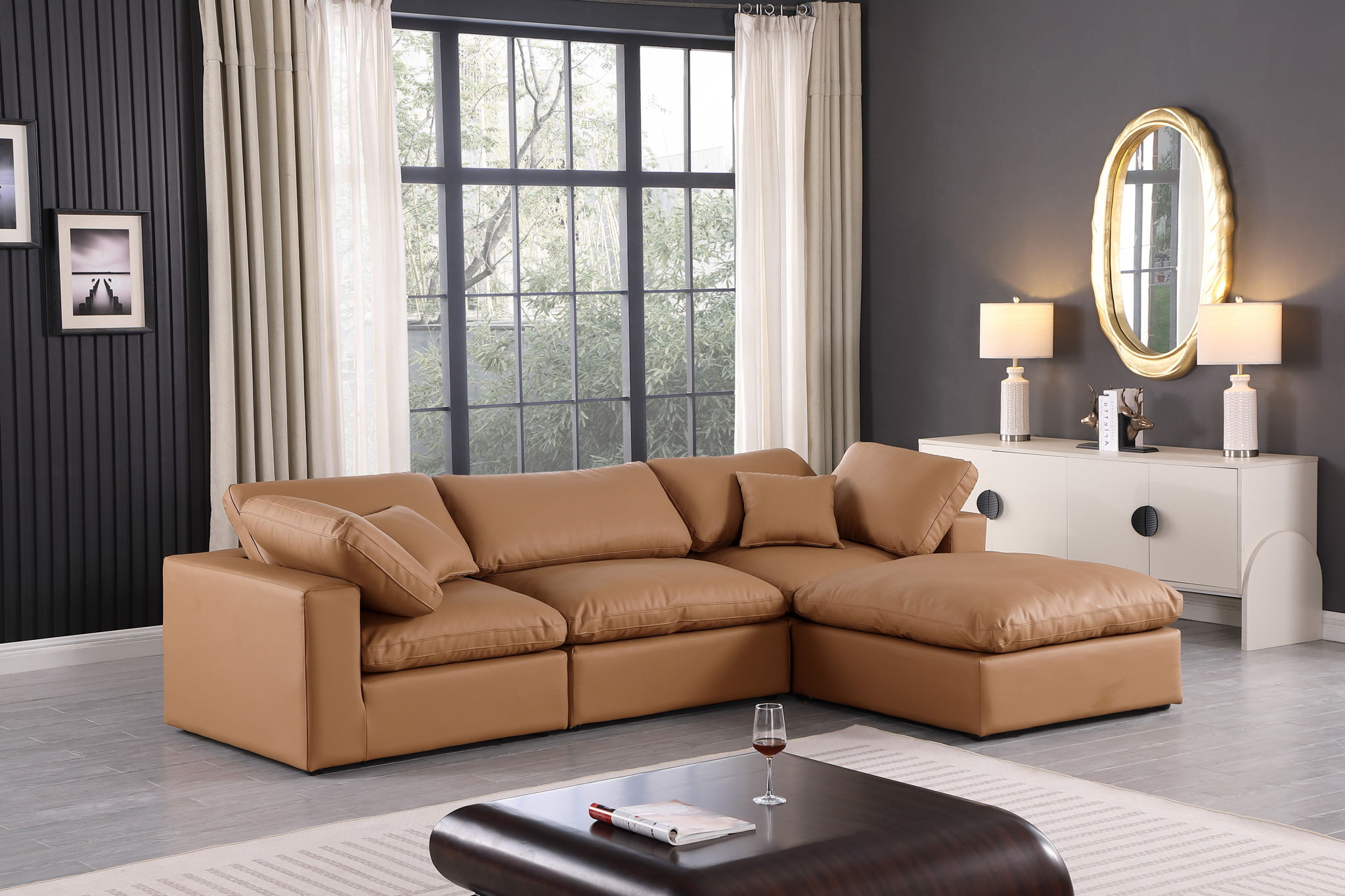 Comfy - 4 Piece Faux Leather Modular Sectional With Chaise - Urban Living Furniture (Los Angeles, CA)