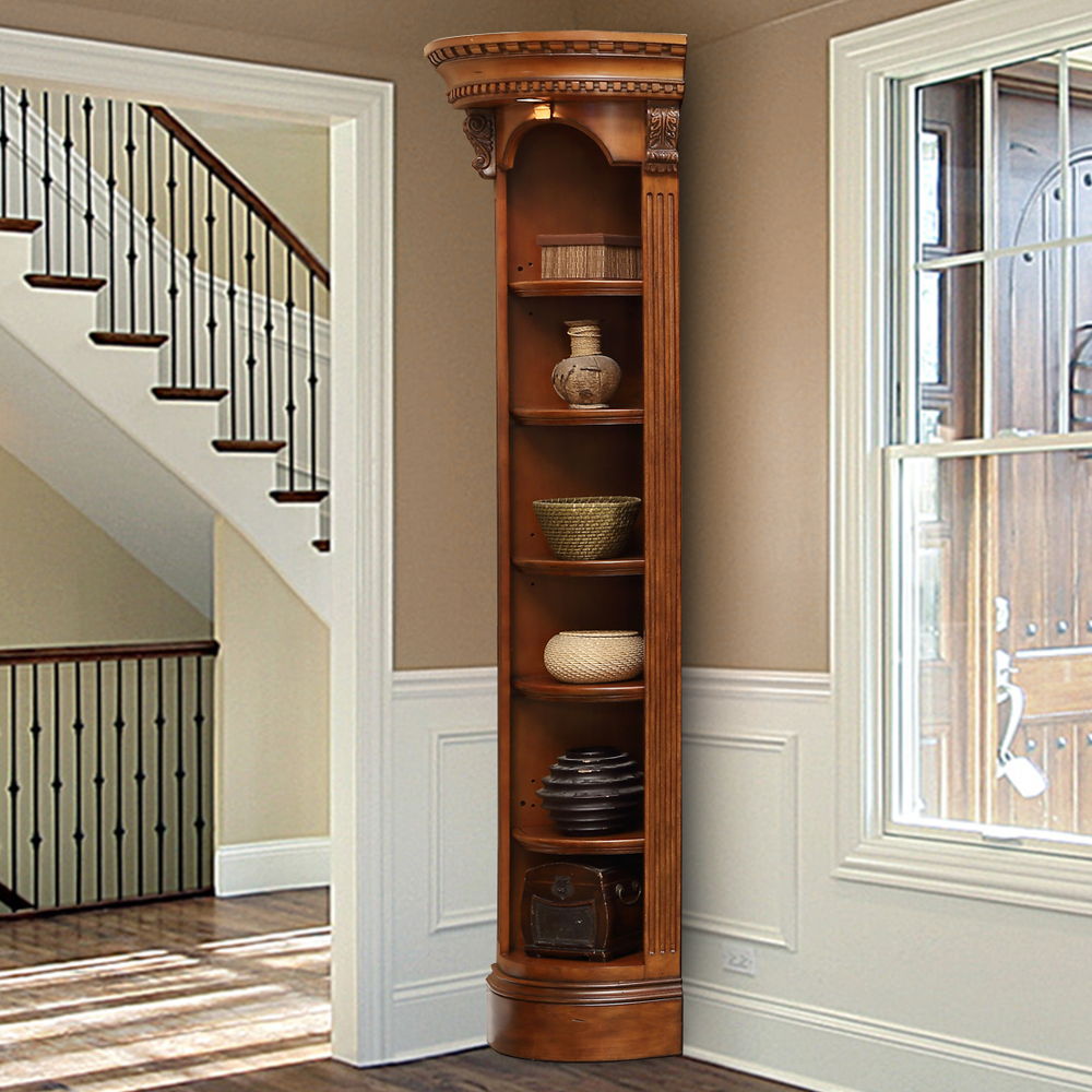 Huntington - Outside Corner Bookcase - Antique Vintage Pecan - Urban Living Furniture (Los Angeles, CA)