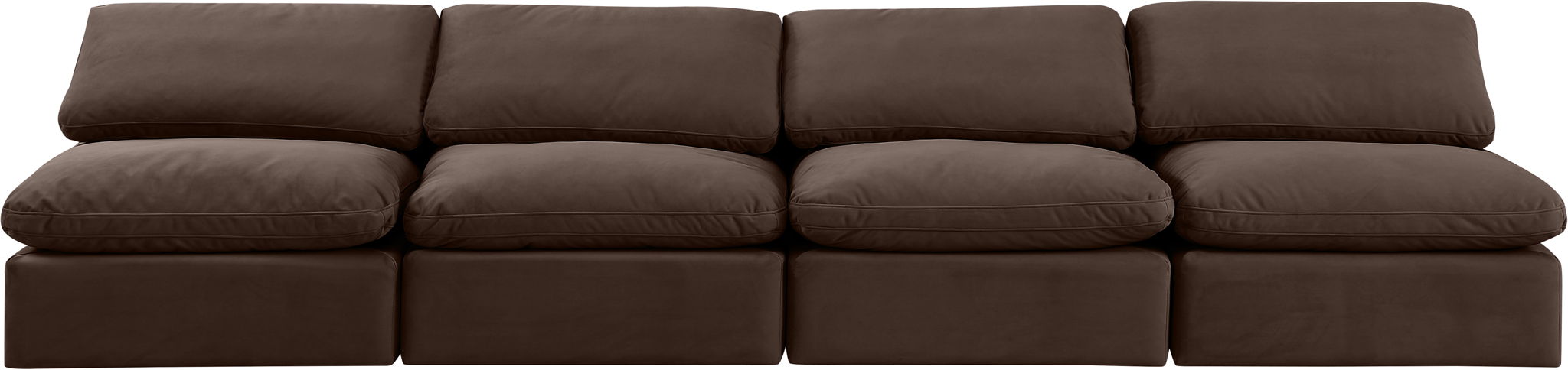 Indulge - Velvet 4 Seat Modular Armless Sofa - Urban Living Furniture (Los Angeles, CA)