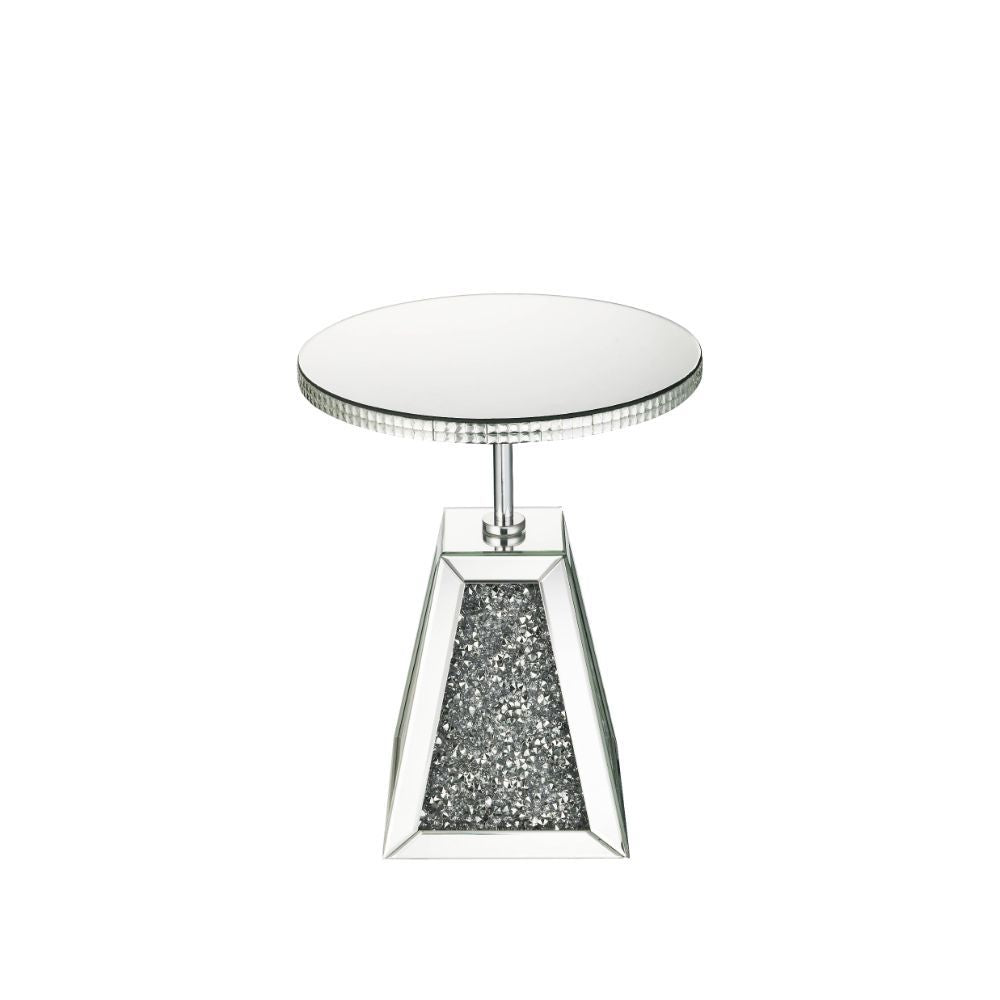 Noralie - 20" Accent Table - Mirrored & Faux Diamonds - Urban Living Furniture (Los Angeles, CA)