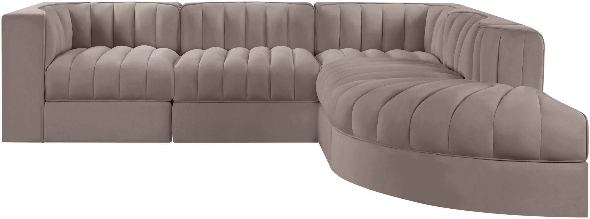 Rummi - Velvet Performance Fabric Upholstered 5 Piece Modular Sectional - Urban Living Furniture (Los Angeles, CA)
