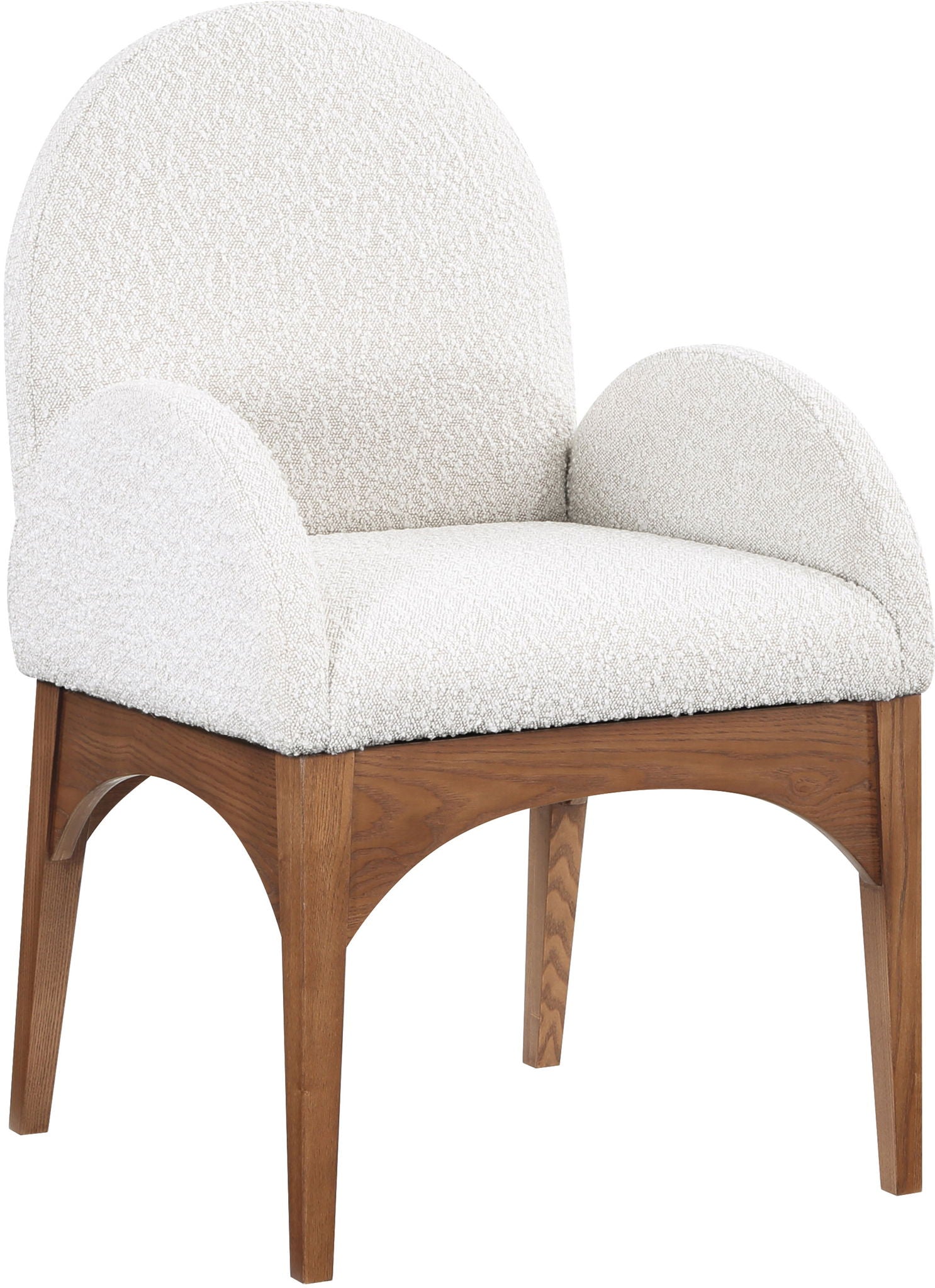 Waldorf - Boucle Dining Arm Chair With Brown Legs - Urban Living Furniture (Los Angeles, CA)
