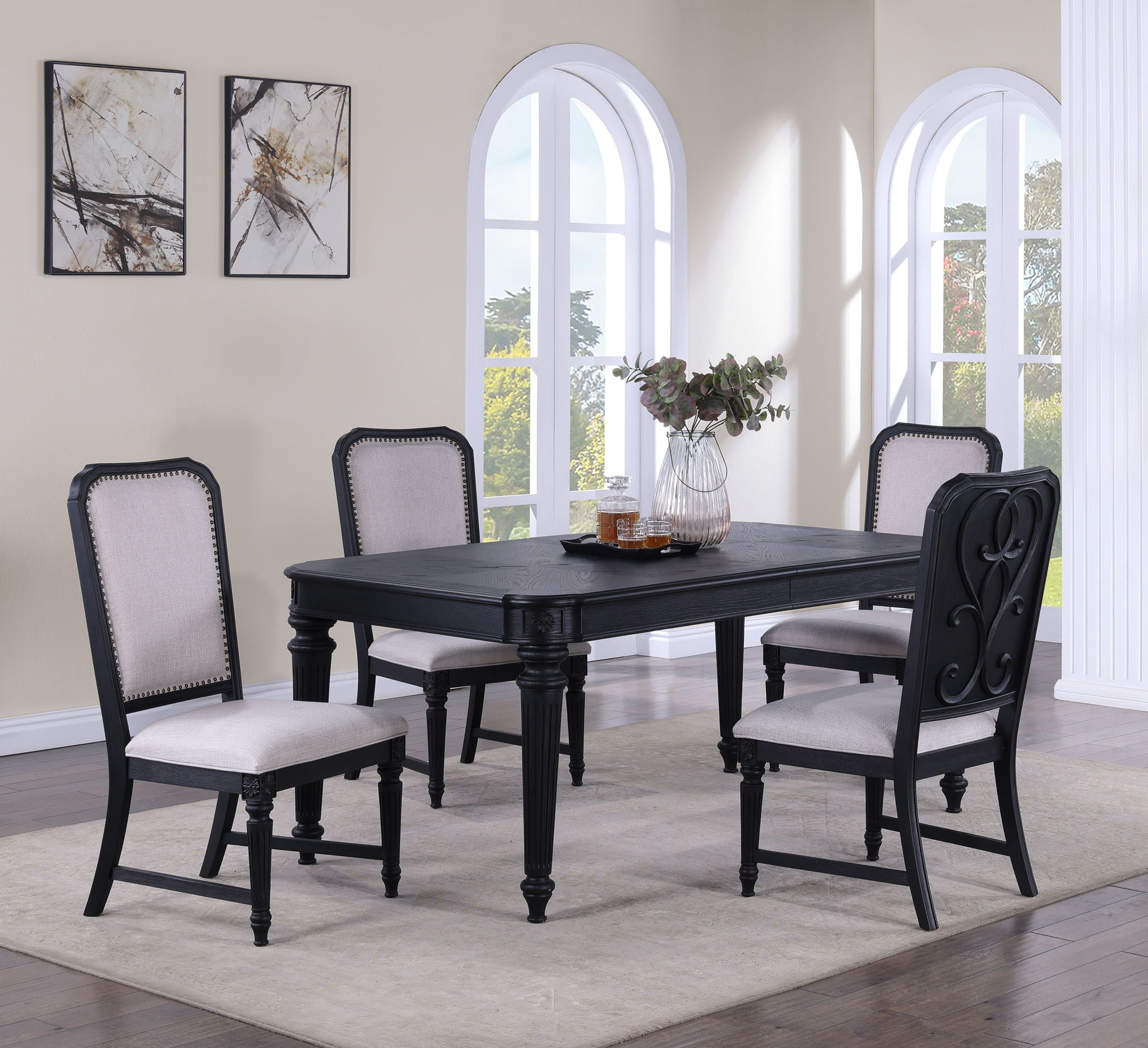 Kingsbury - Dining Table (18 Leaf) - Black - Urban Living Furniture (Los Angeles, CA)