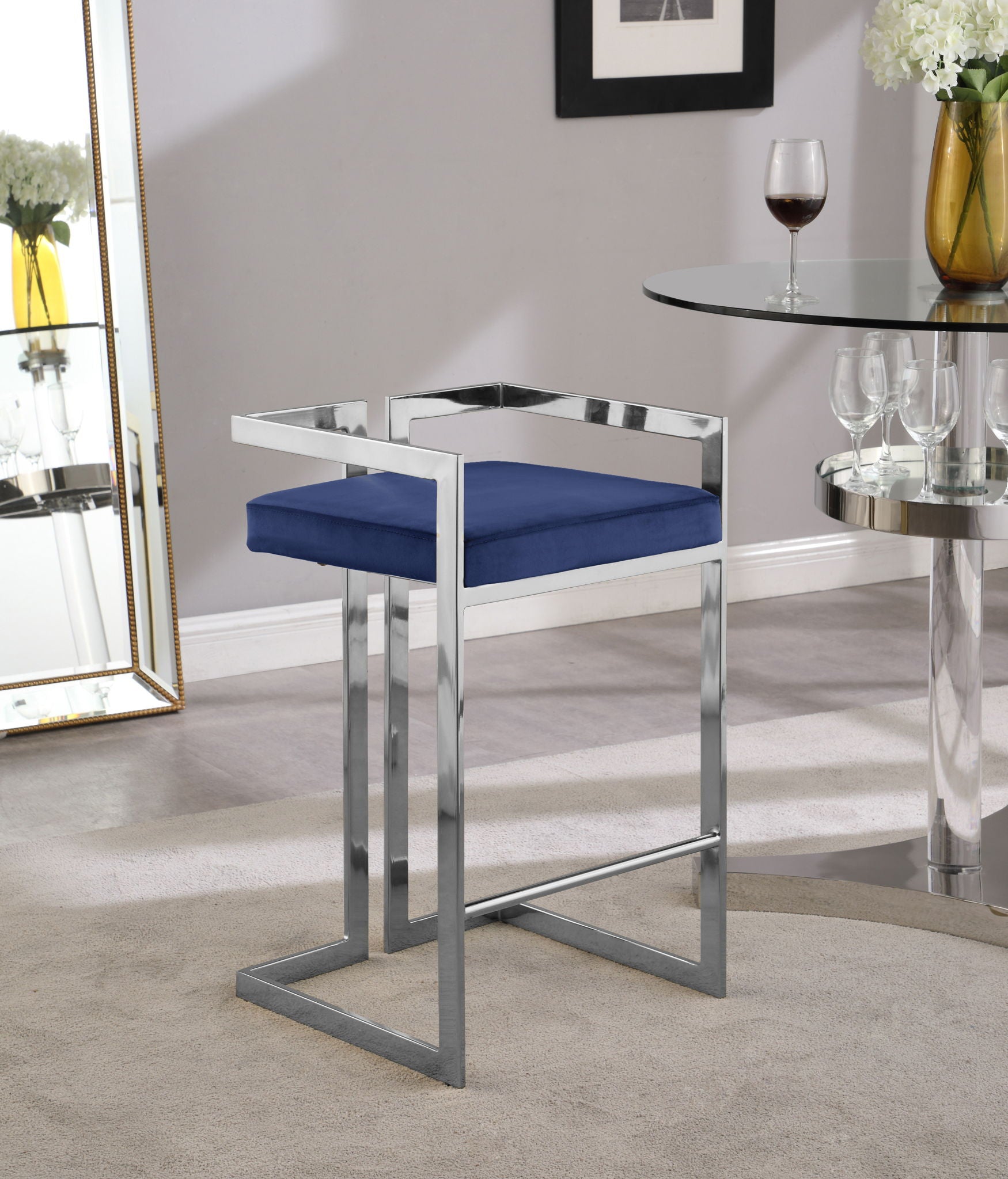 Ezra - Stool with Chrome Legs (Set of 2) - Urban Living Furniture (Los Angeles, CA)