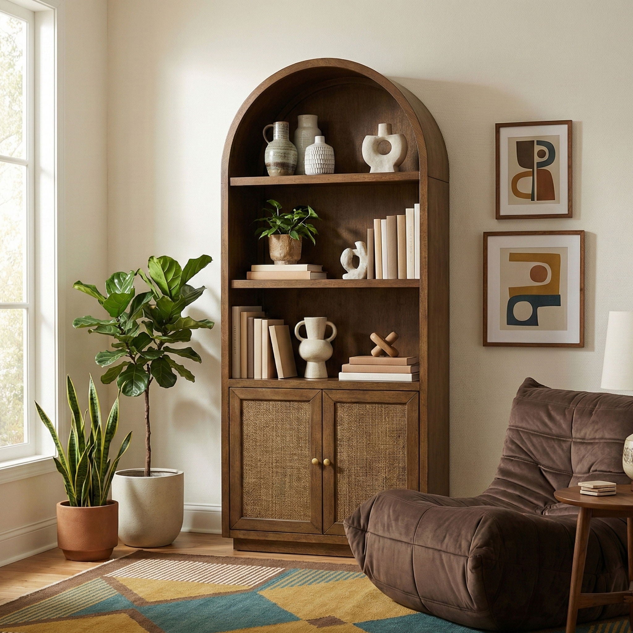 Botanical - Oak Veneer And Solid Wood Bookcase - Urban Living Furniture (Los Angeles, CA)