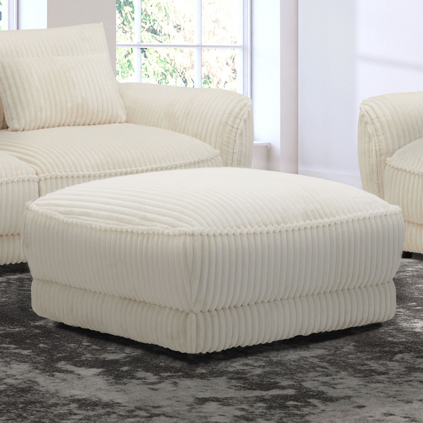 Utopia - Ottoman With Casters - Mega Ivory - Urban Living Furniture (Los Angeles, CA)