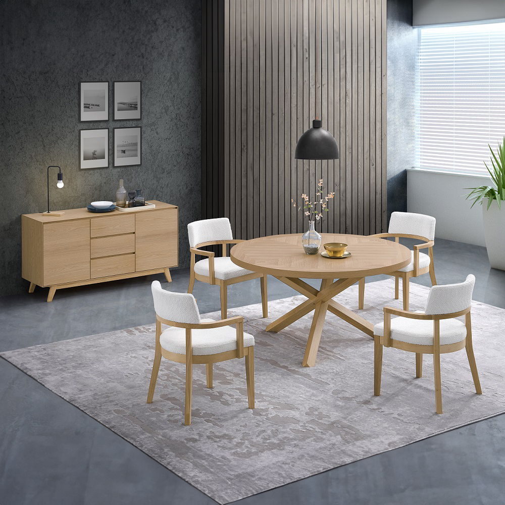 Kasem - Round Dining Table - Oak - Urban Living Furniture (Los Angeles, CA)