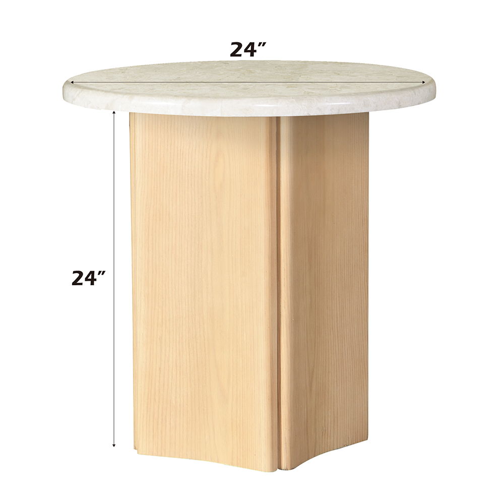 Qwin - End Table With Marble Top - Marble Top & Oak - Urban Living Furniture (Los Angeles, CA)
