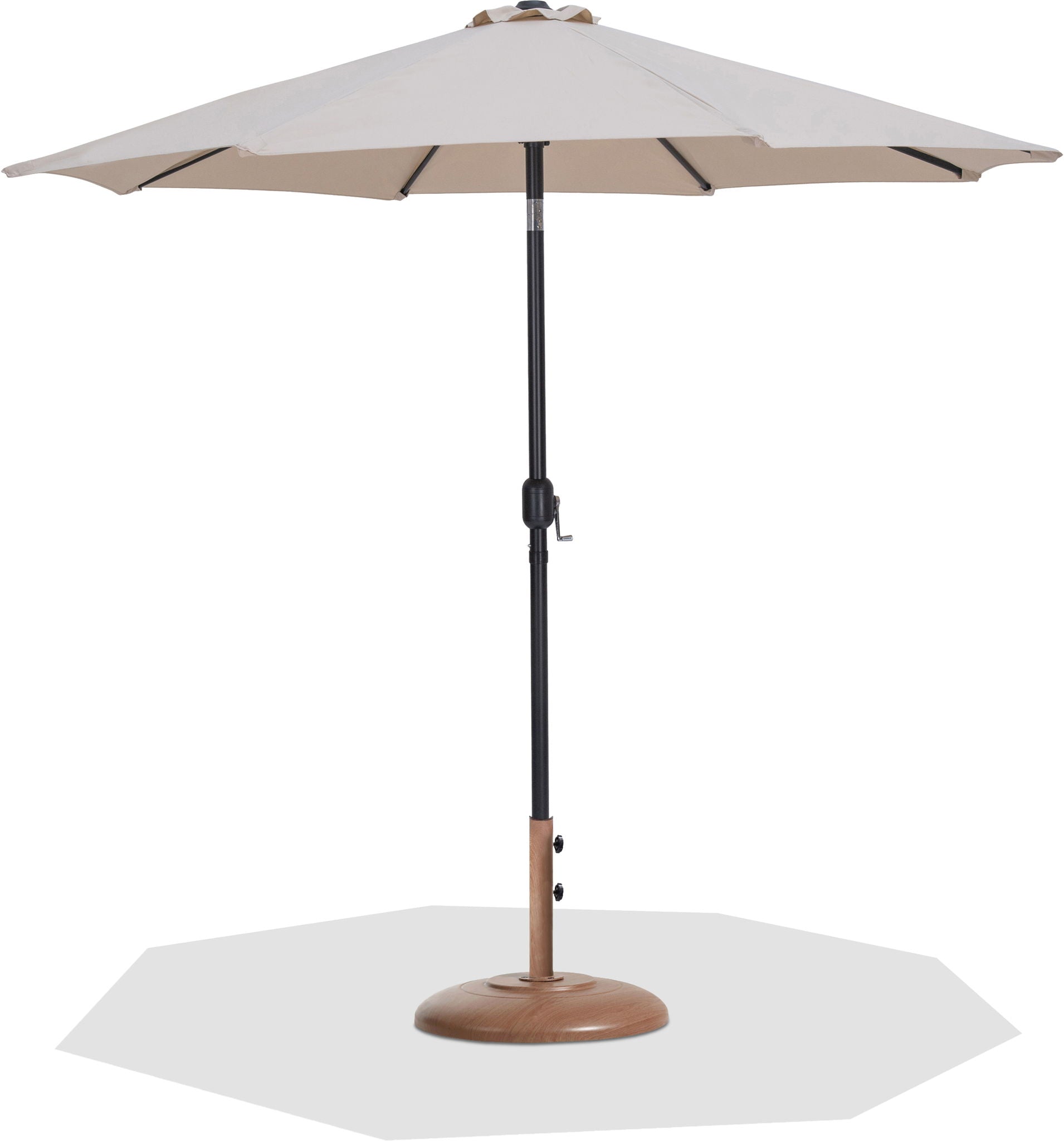 Fiji - Aluminum Patio Umbrella With Round Teak And Black Base - Urban Living Furniture (Los Angeles, CA)