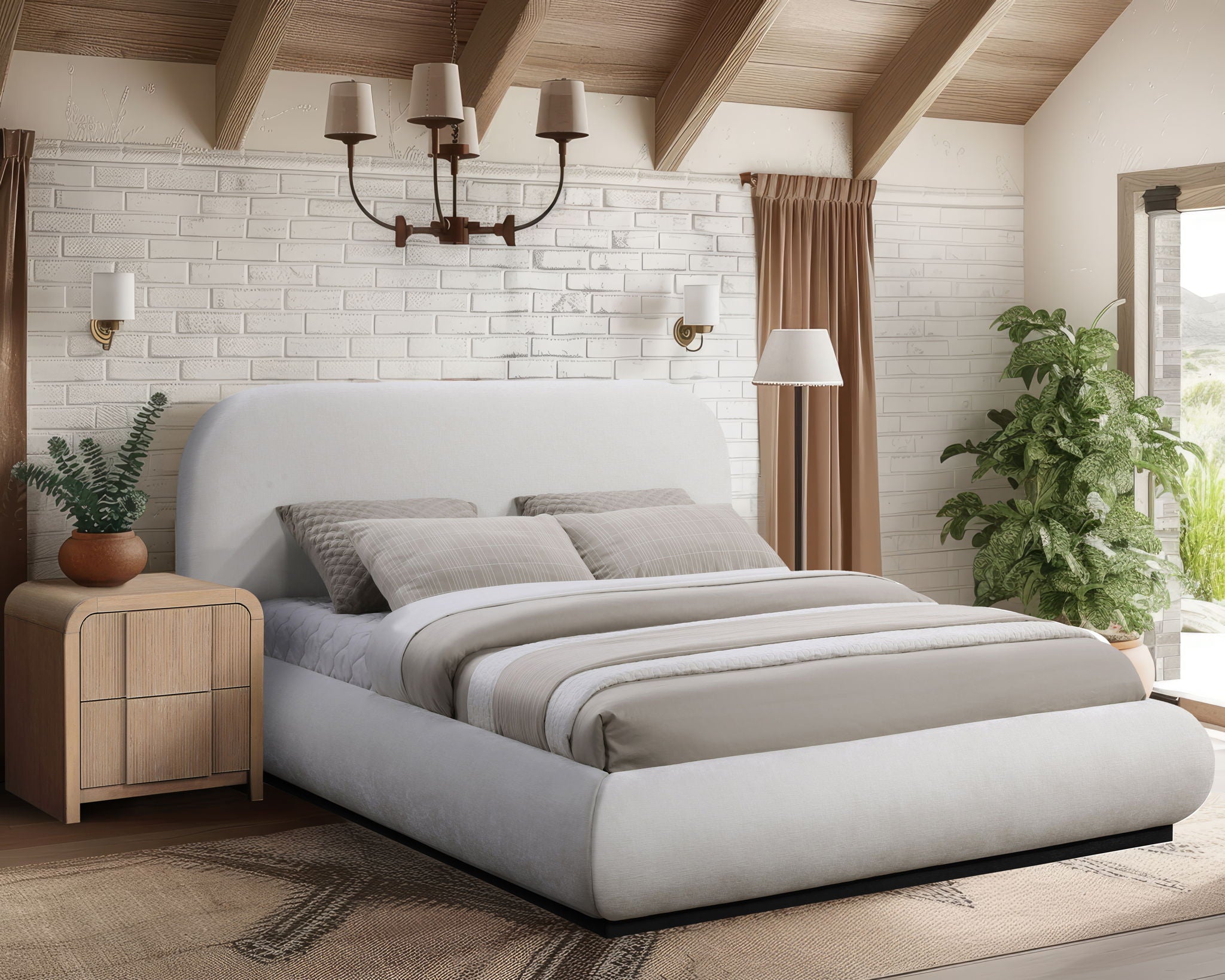 Vaughn - Chenille Bed With Black Base - Urban Living Furniture (Los Angeles, CA)