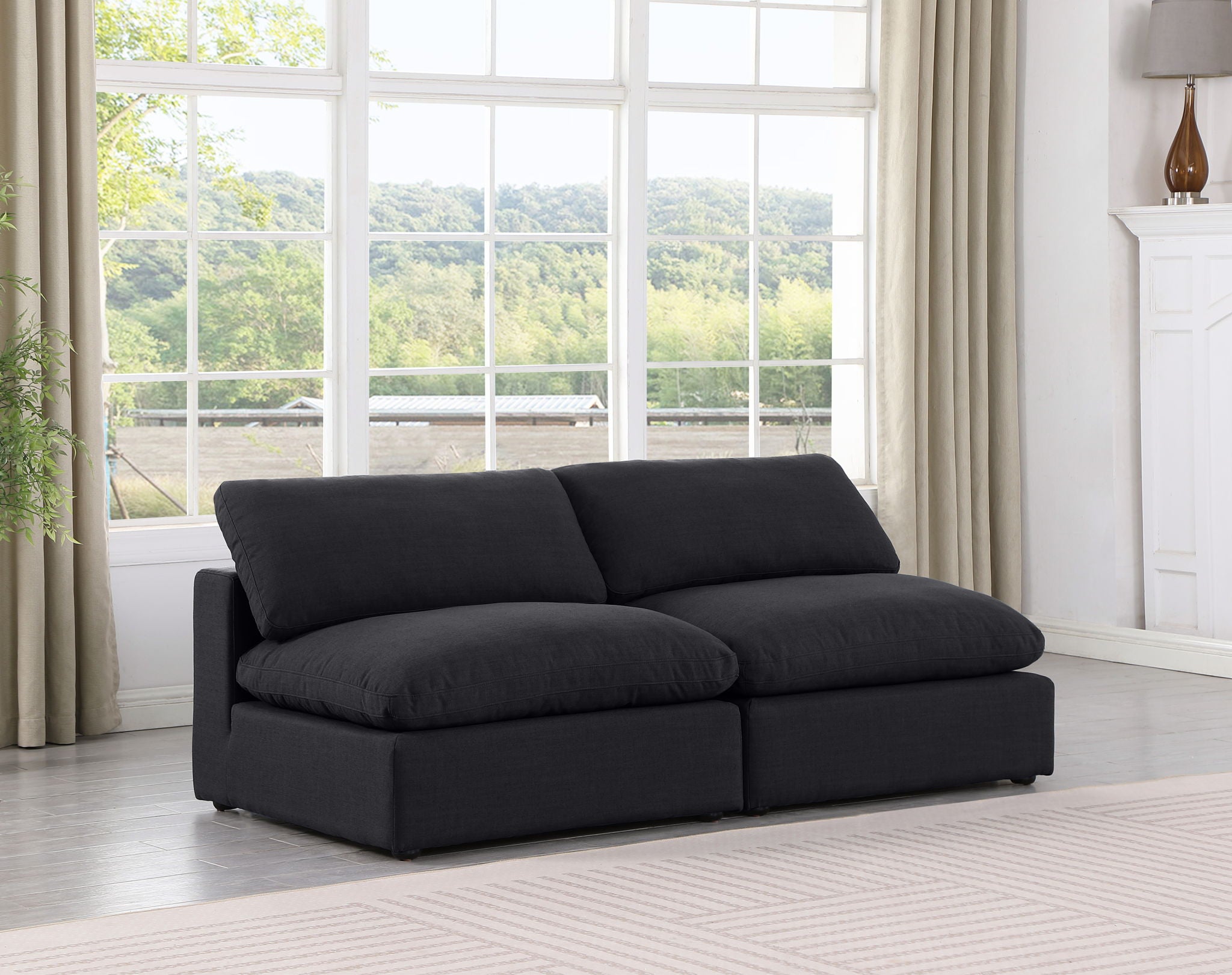 Comfy - Linen Modular Armless Sofa 2 Seats - Urban Living Furniture (Los Angeles, CA)