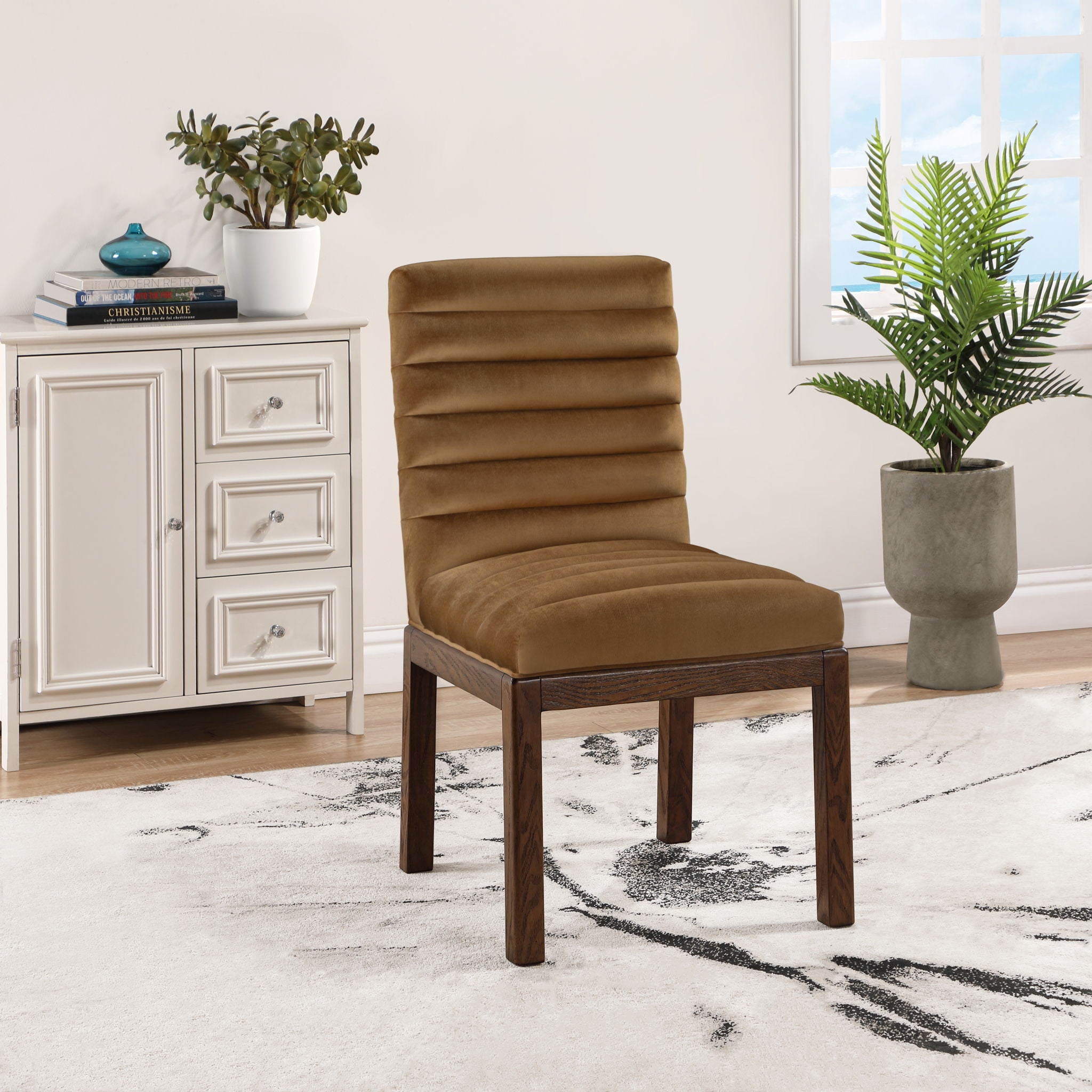 Evelyn - Dining Chair With Brown Legs - Saddle - Urban Living Furniture (Los Angeles, CA)