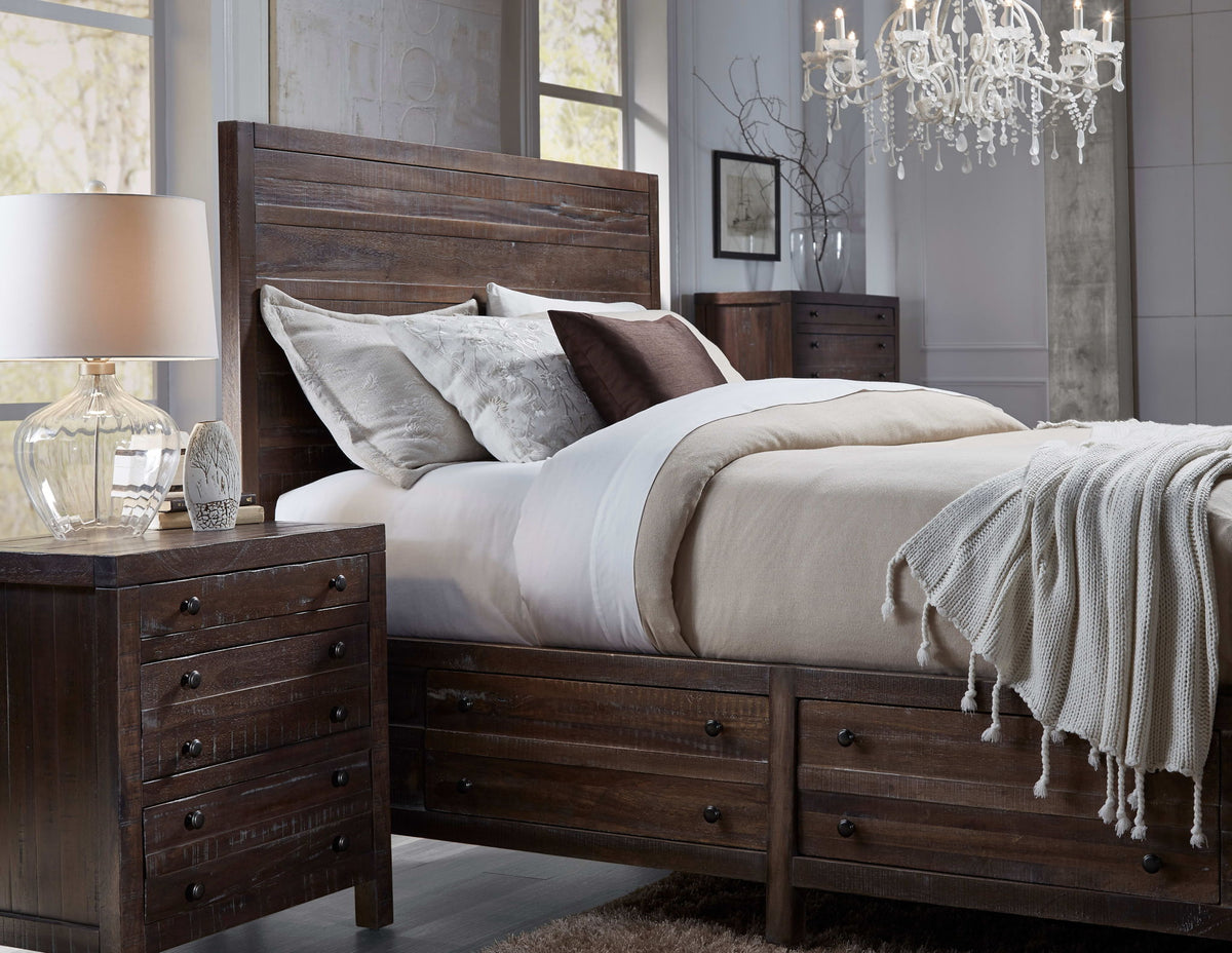 Townsend - Three Drawer Solid Wood Nightstand - Java