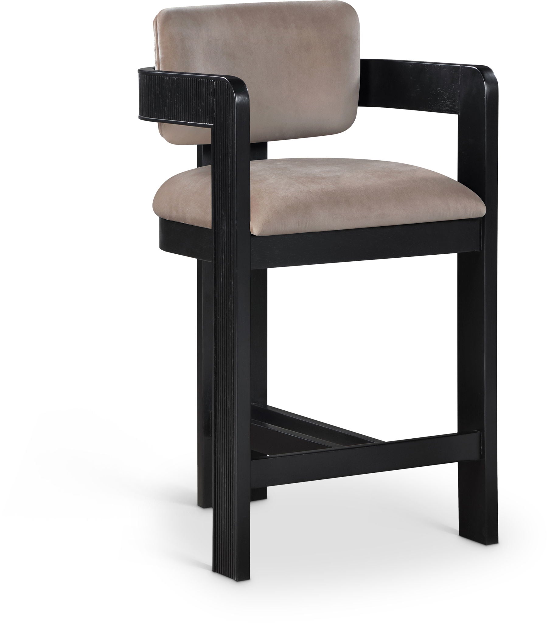 Sacha - Velvet Stool With Black Base - Urban Living Furniture (Los Angeles, CA)