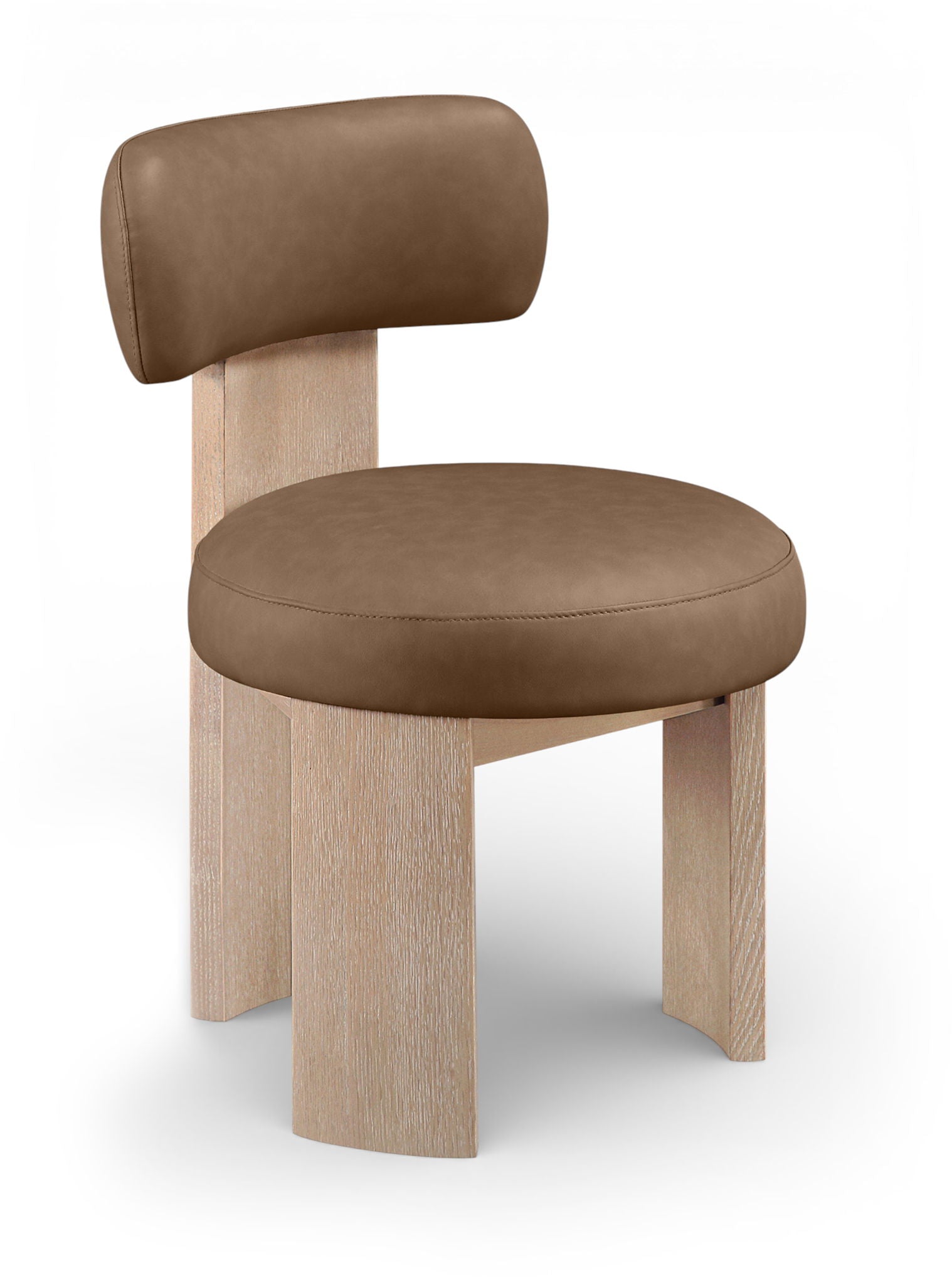 Atelier - Vegan Leather Upholstered Dining Chair (Set of 2) - Painted Natural Frame - Urban Living Furniture (Los Angeles, CA)