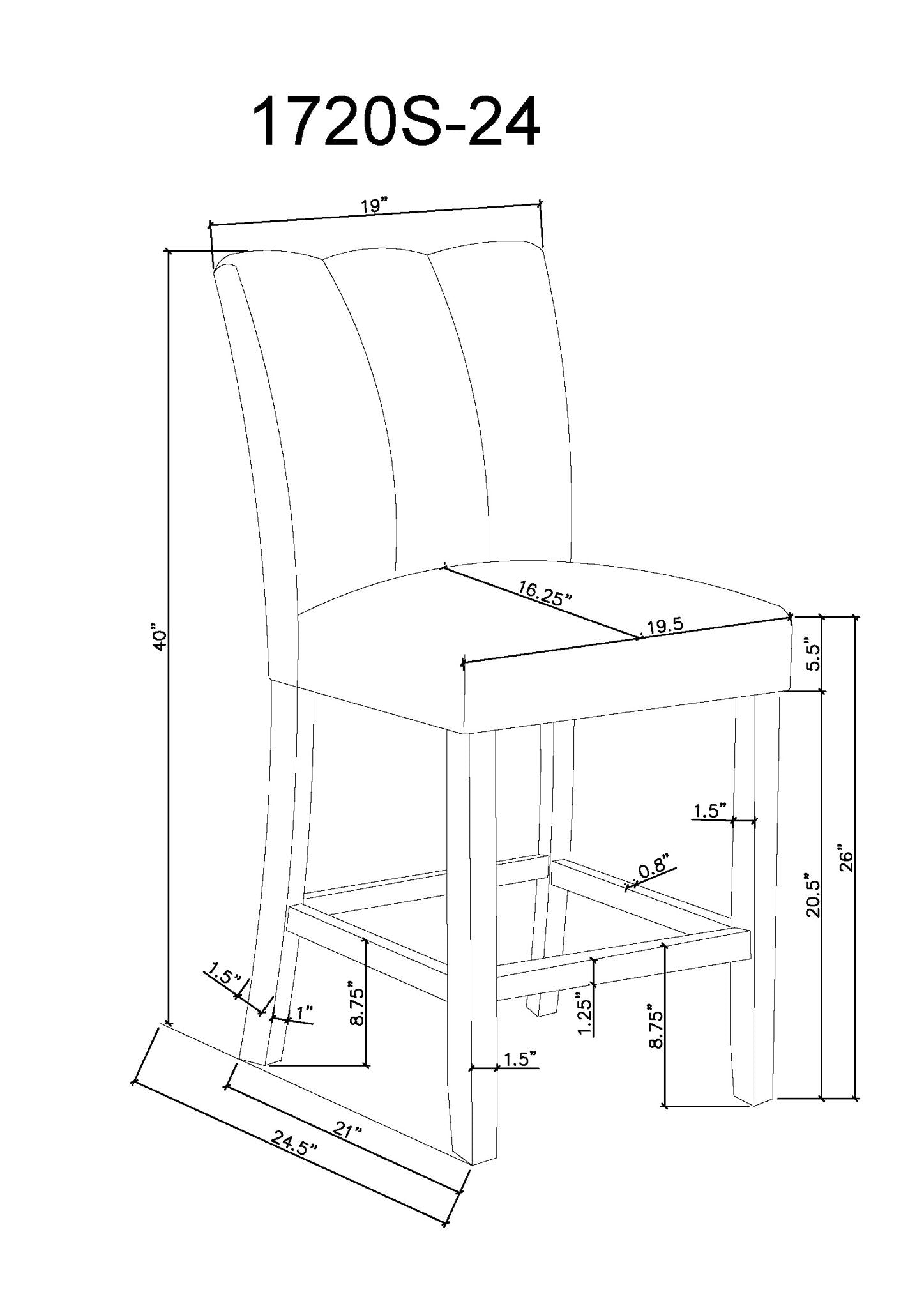 Vega - Counter Height Chair (Set of 2) - Mocha - Urban Living Furniture (Los Angeles, CA)