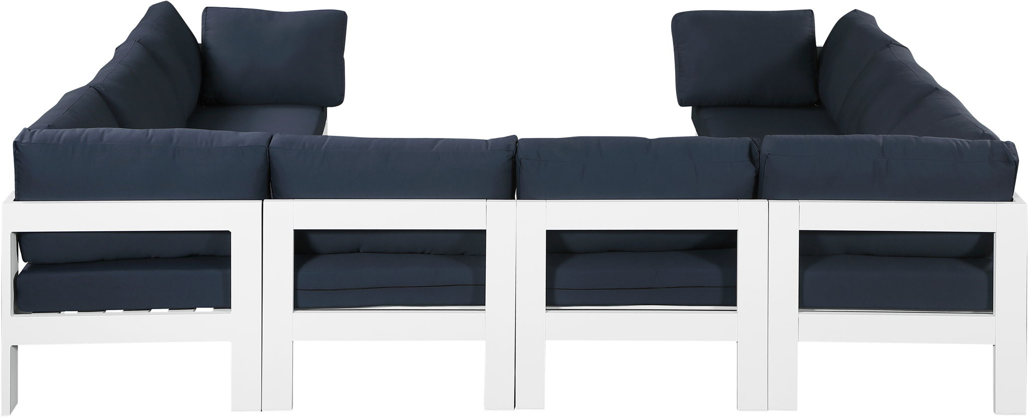 Nizuc - Outdoor Patio 8 Piece Modular Sectional With White Frame - Urban Living Furniture (Los Angeles, CA)