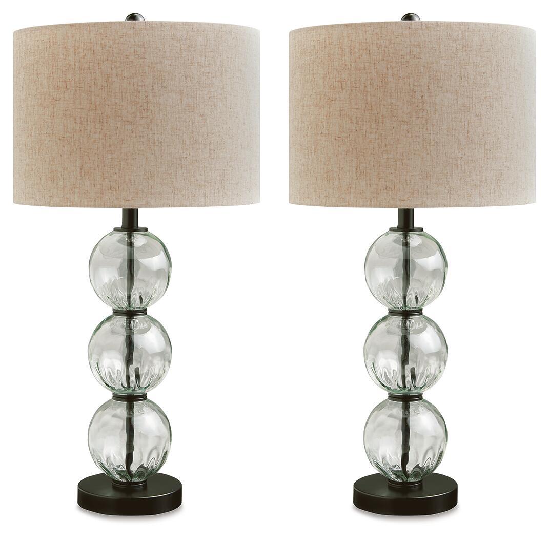 Airbal - Glass Table Lamp (Set of 2) - Clear / Black - Urban Living Furniture (Los Angeles, CA)