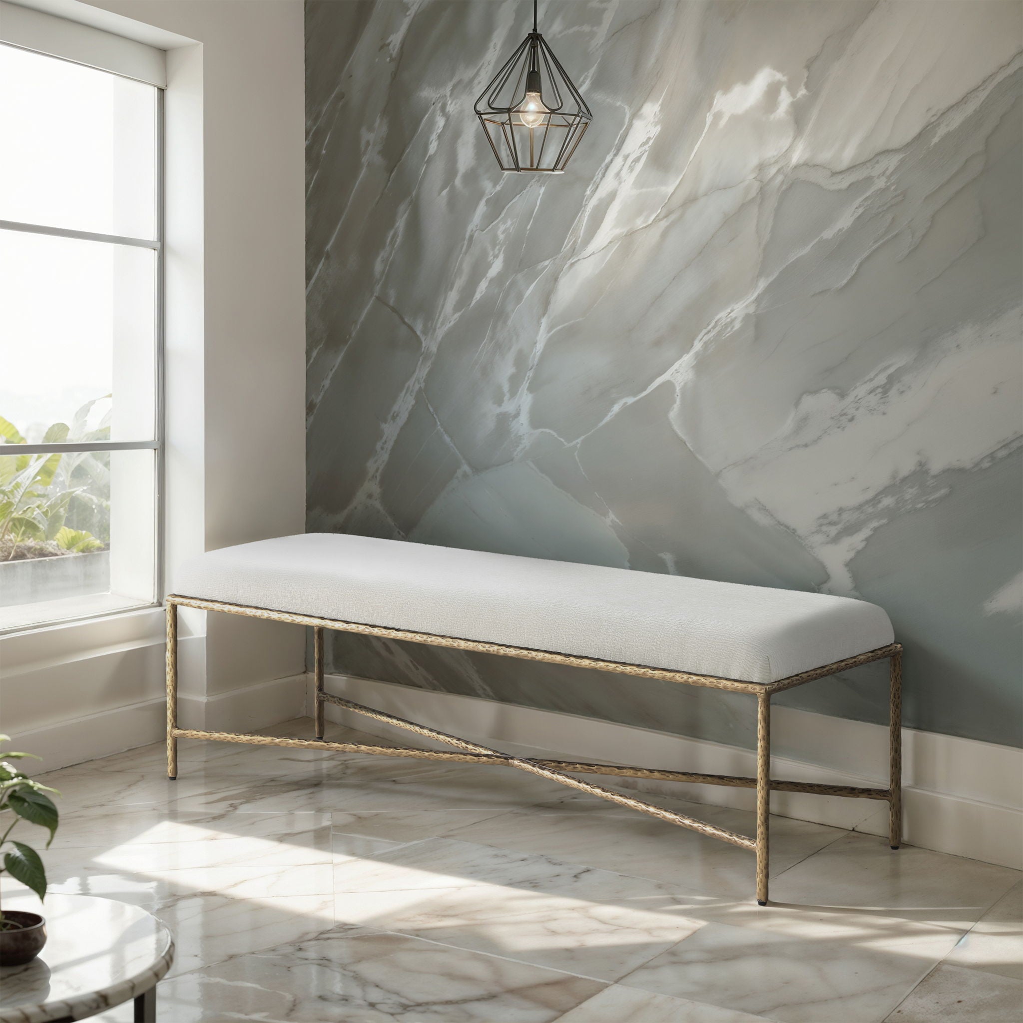 Valley - Bench With Gold Frame