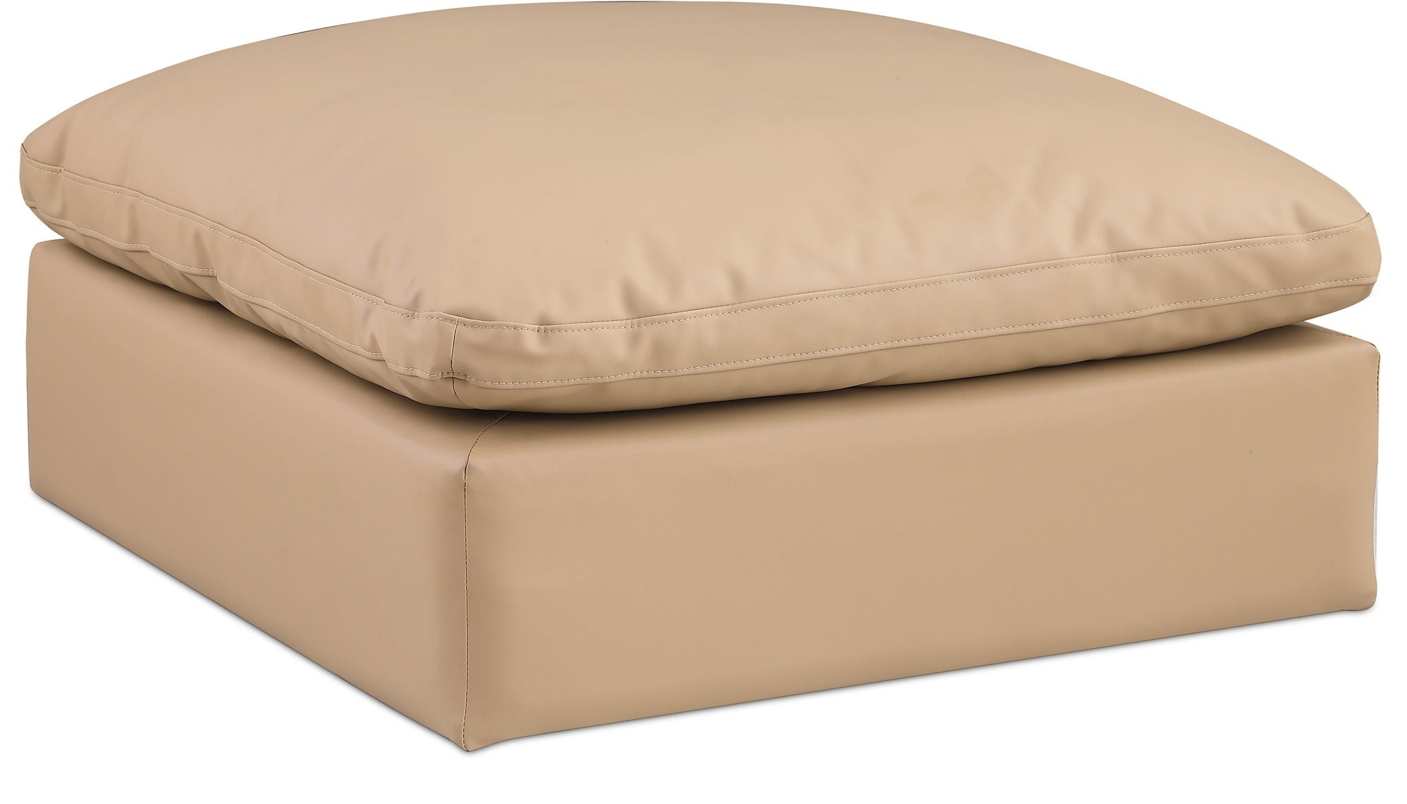 Comfy - Faux Leather Ottoman - Tan - Urban Living Furniture (Los Angeles, CA)