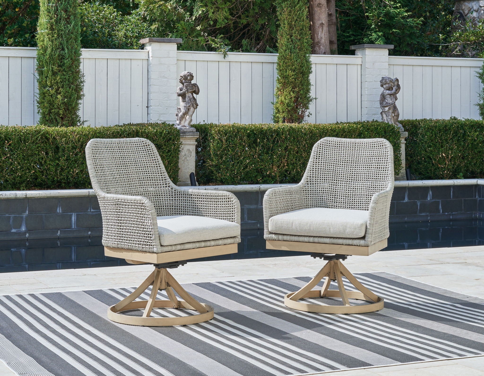 Seton Creek - Gray - Swivel Chair With Cushion (Set of 2) - Urban Living Furniture (Los Angeles, CA)