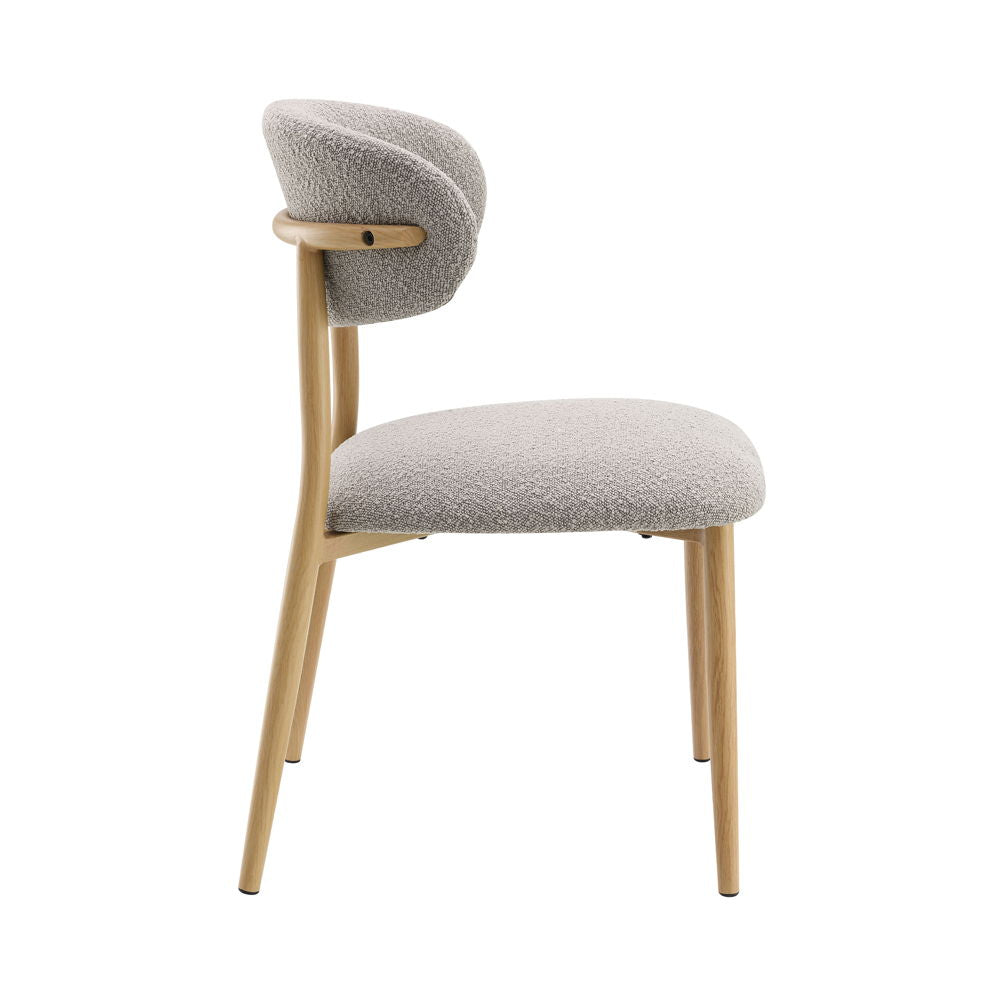 Kacey - Side Chair (Set of 2) - Gray Boucle & Natural Finish - Urban Living Furniture (Los Angeles, CA)