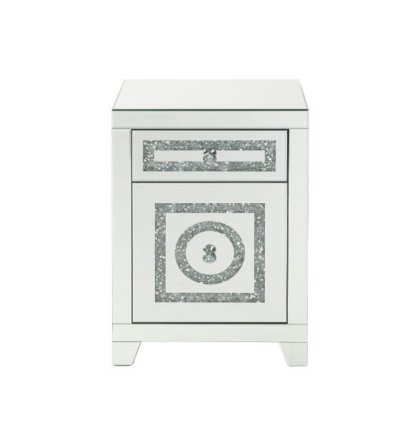 Noralie - 26"H Accent Table With Storage Drawers - Mirrored & Faux Diamonds - Urban Living Furniture (Los Angeles, CA)