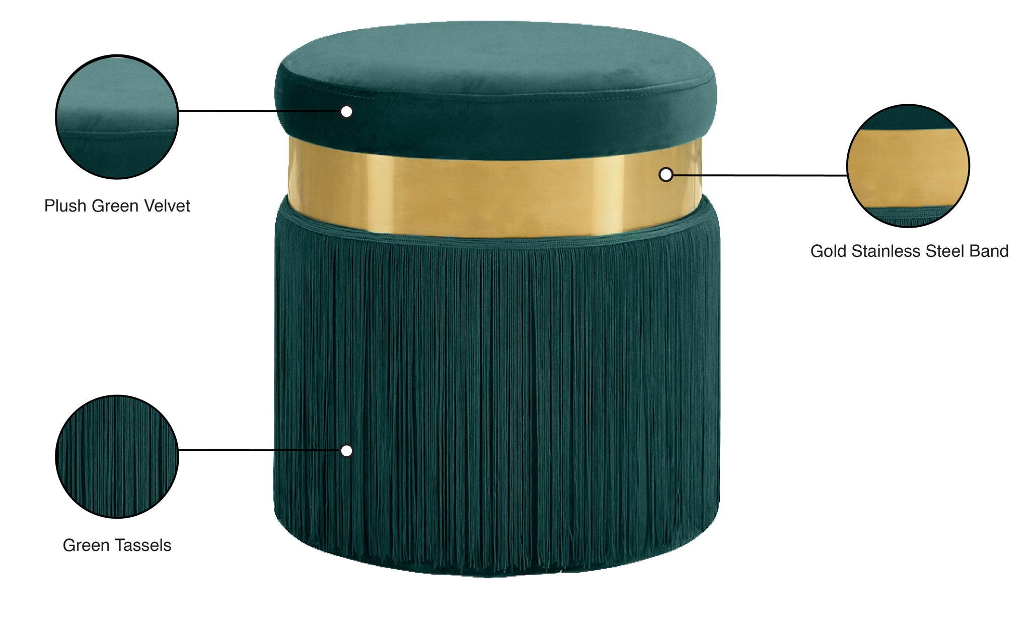 Yasmine - Stool Ottoman - Urban Living Furniture (Los Angeles, CA)