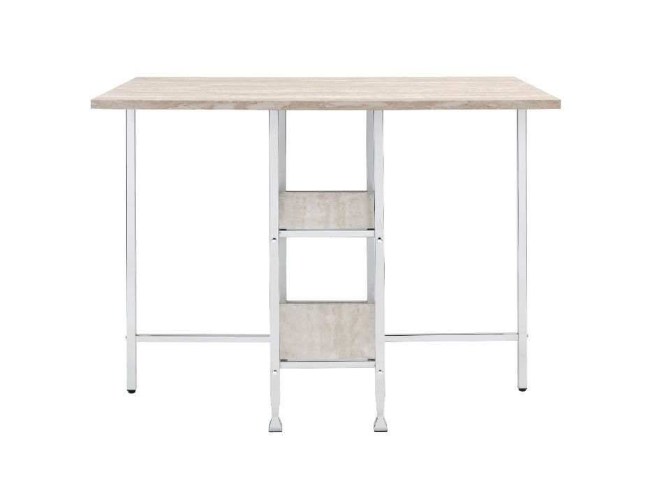 Raine - Counter Height Table - Antique White & Chrome - Urban Living Furniture (Los Angeles, CA)
