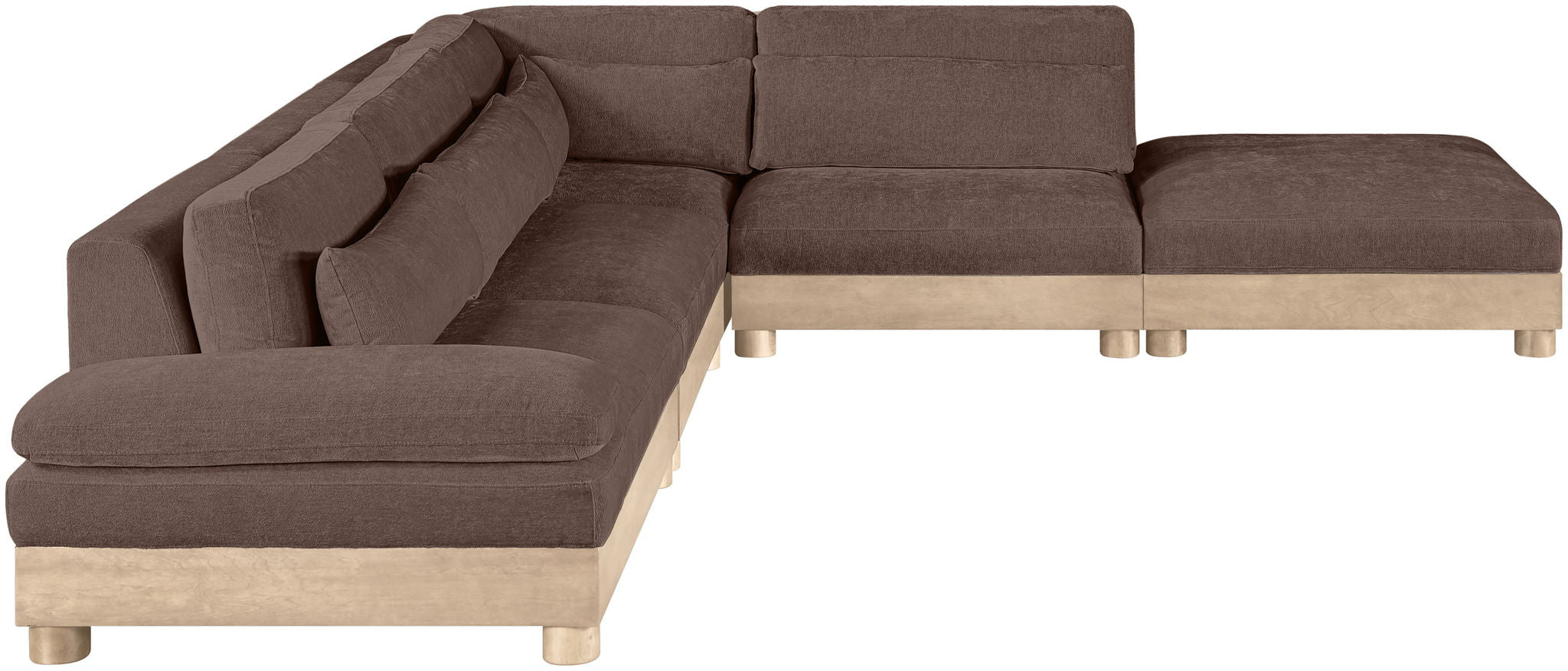 Turin - Chenille Fabric Upholstered Modular Sectional - Brown