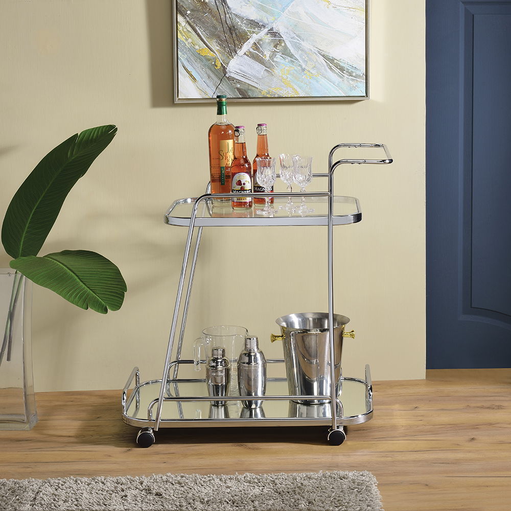 Aegis - Serving Cart - Clear Glass & Chrome - Urban Living Furniture (Los Angeles, CA)