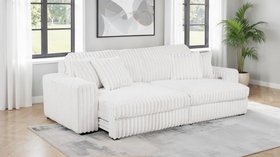 Jacana - RAF Power Sofa Chaise With 2 Piece Pillow, Box 2 of 2 - Ivory