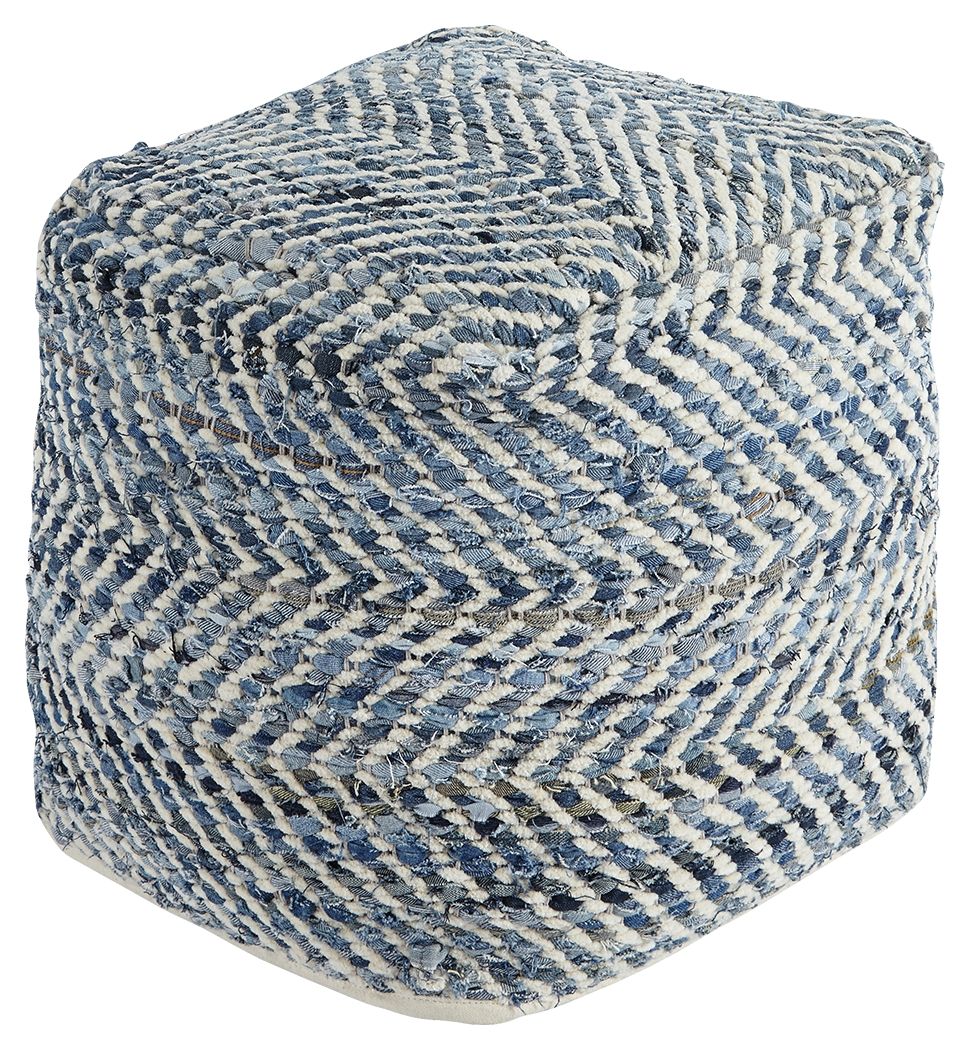Chevron - Blue - Pouf - Urban Living Furniture (Los Angeles, CA)