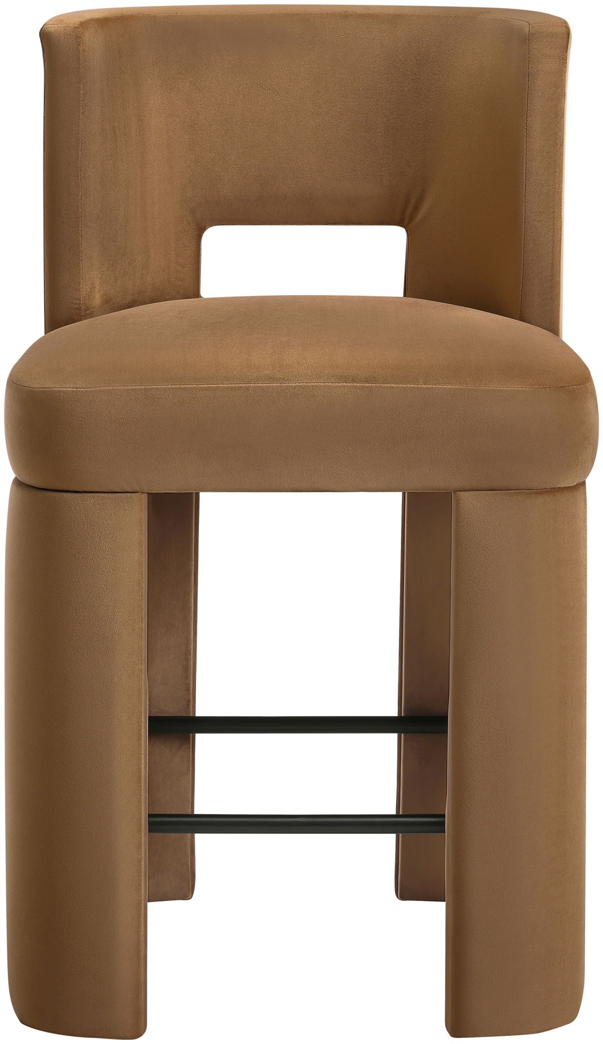 Zuno - Velvet Performance Fabric Upholstered Counter Stool (Set of 2) - Saddle - Urban Living Furniture (Los Angeles, CA)