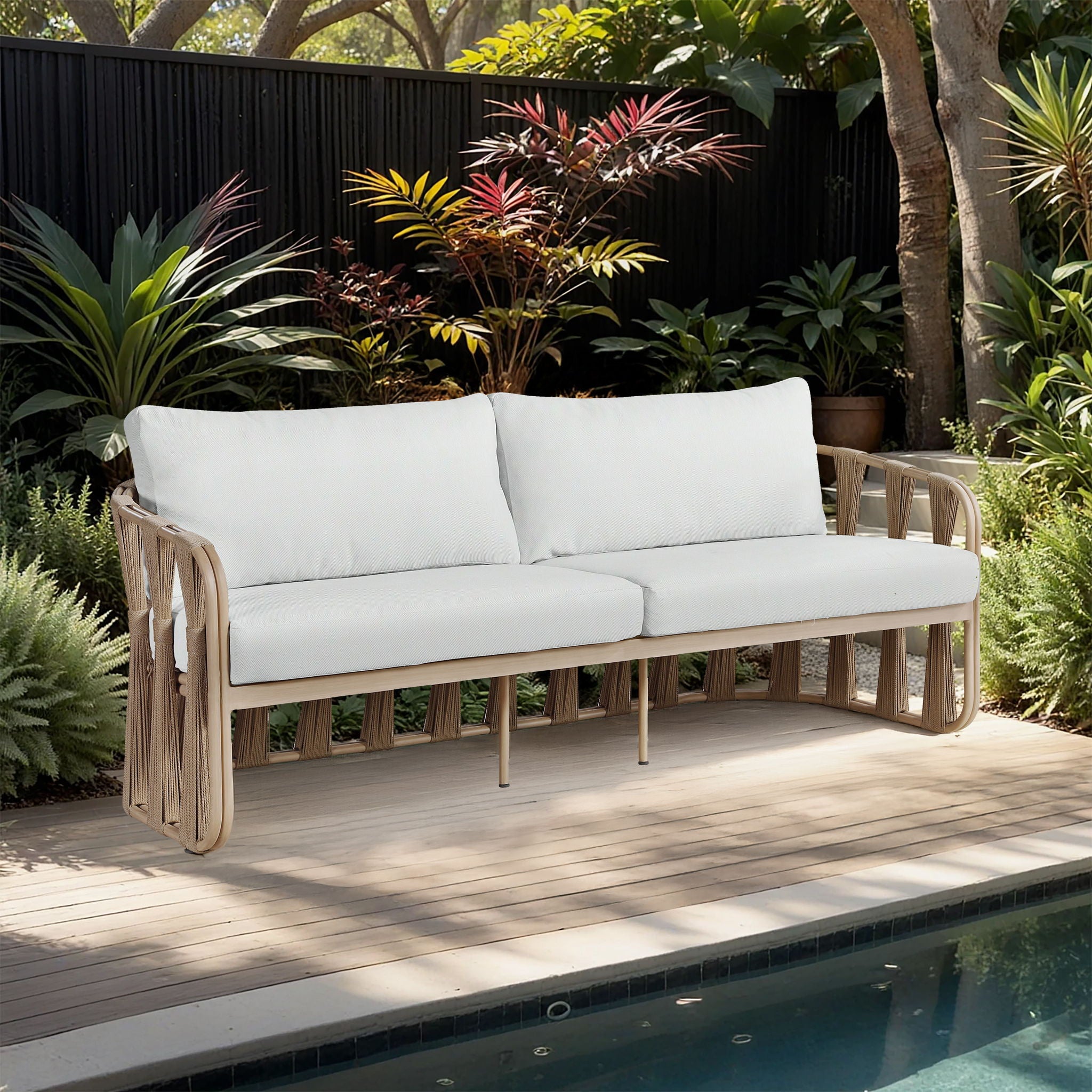 San Pietro - Resilient Waterproof Fabric 90.5" Upholstered Outdoor Patio Sofa - Urban Living Furniture (Los Angeles, CA)